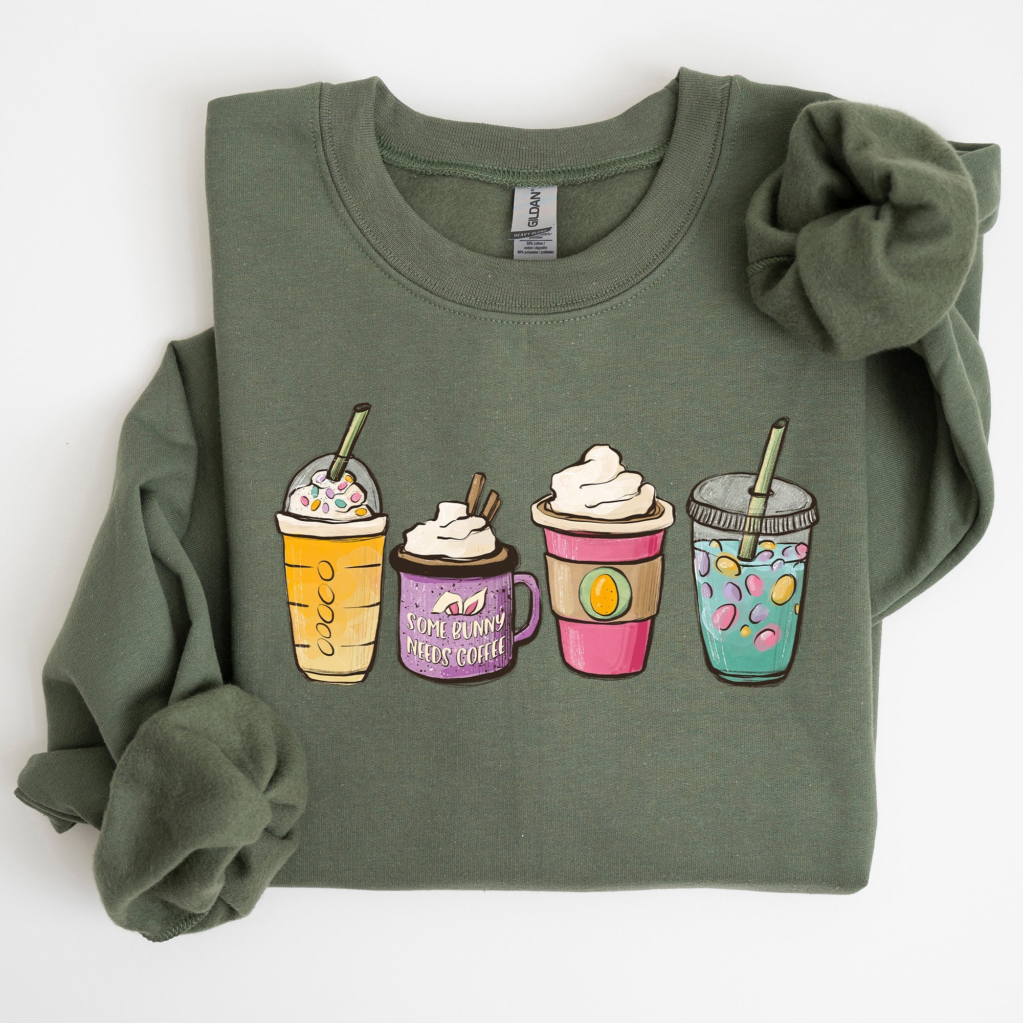 Easter Coffee Lovers Coffee Drinks Cozy Caffeine Theme Print For Morning Rituals Sweatshirt