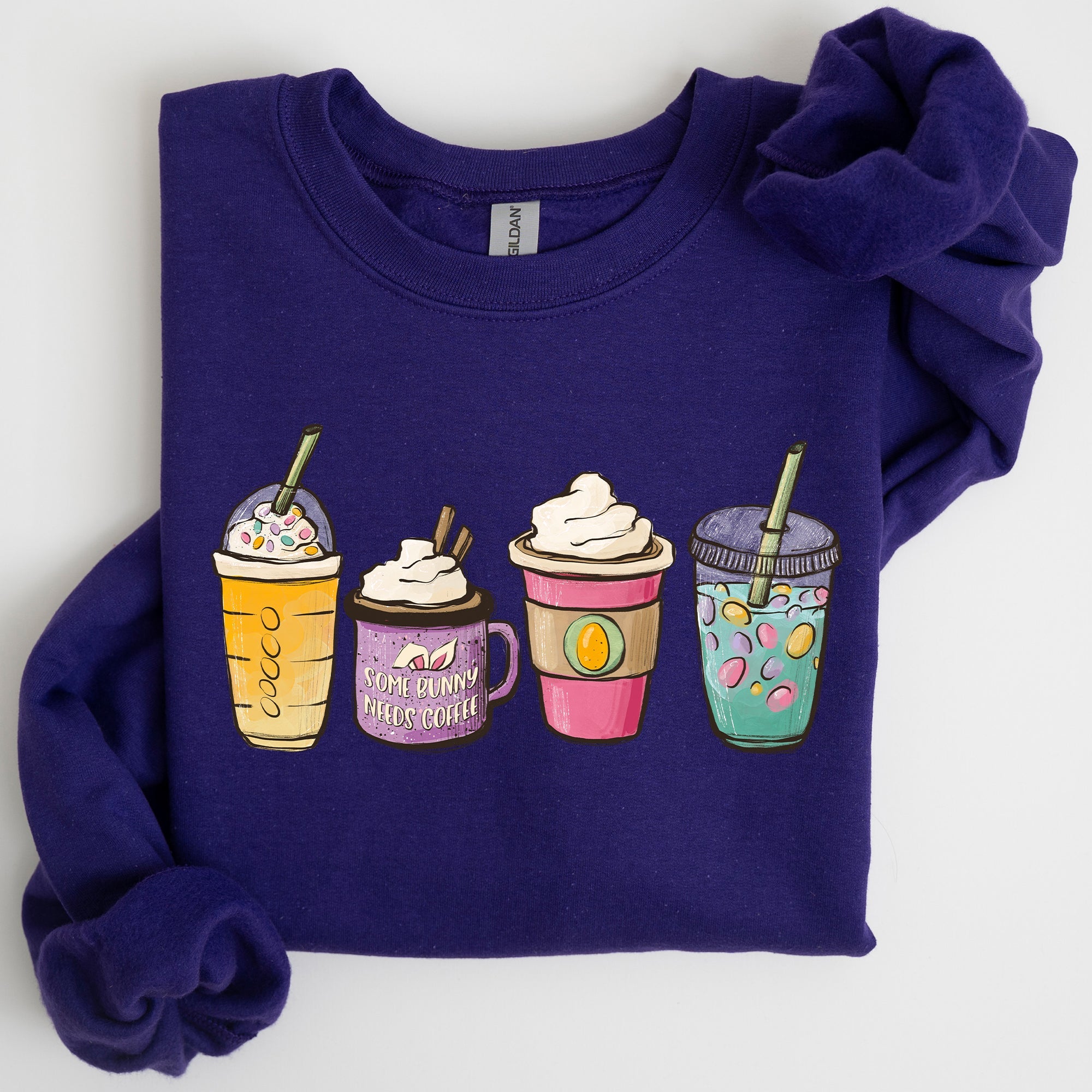 Easter Coffee Lovers Coffee Drinks Cozy Caffeine Theme Print For Morning Rituals Sweatshirt