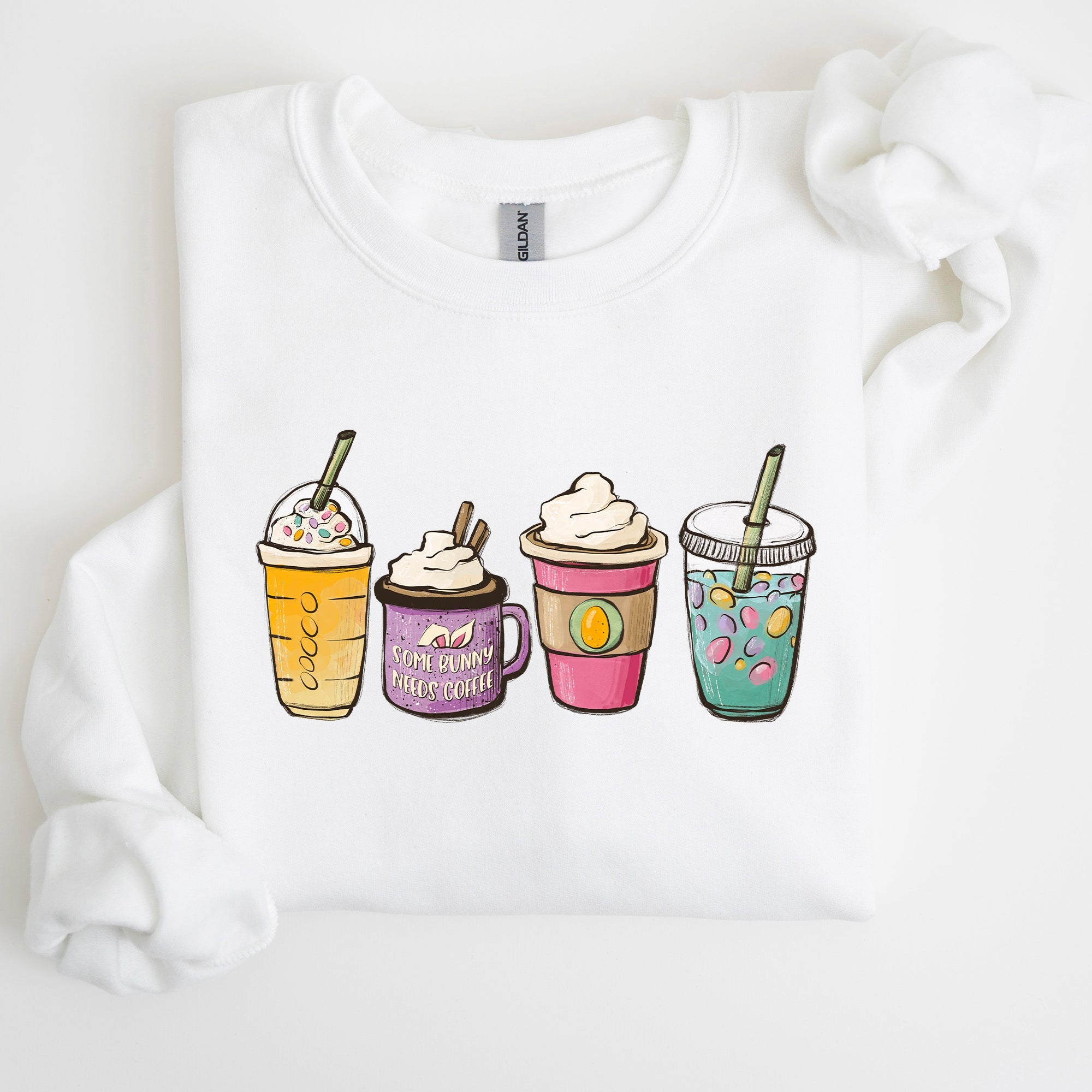Easter Coffee Lovers Coffee Drinks Cozy Caffeine Theme Print For Morning Rituals Sweatshirt