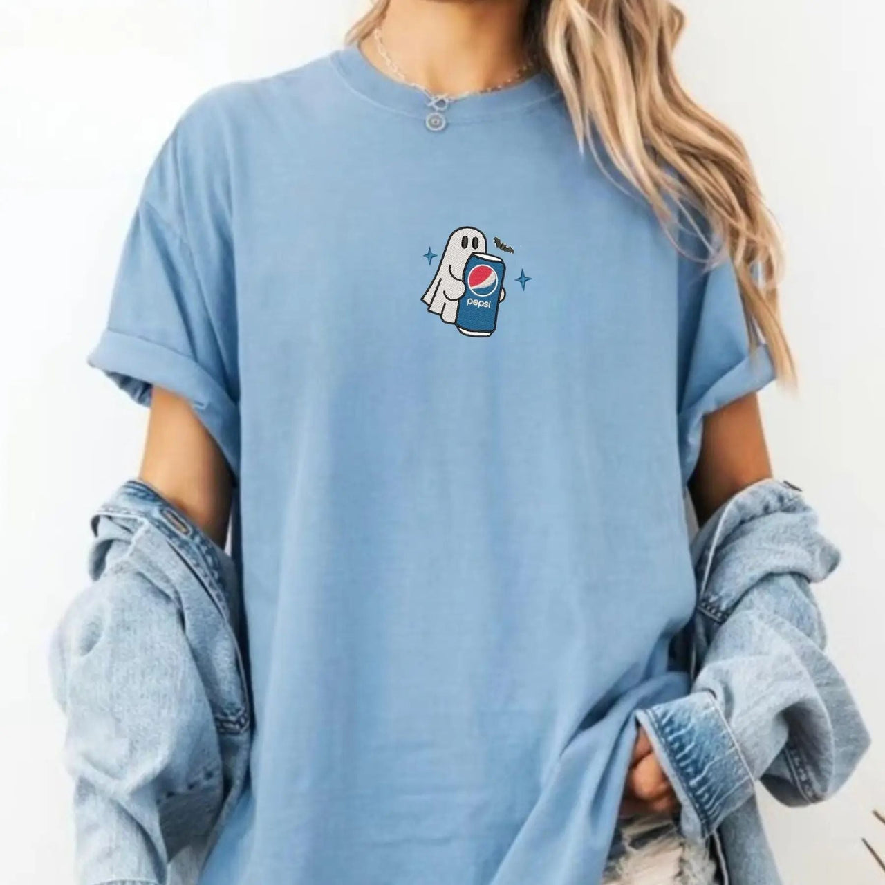 Embroidered Spooky Drink Comfort Colors T-Shirt – Halloween Barista Style Tee
