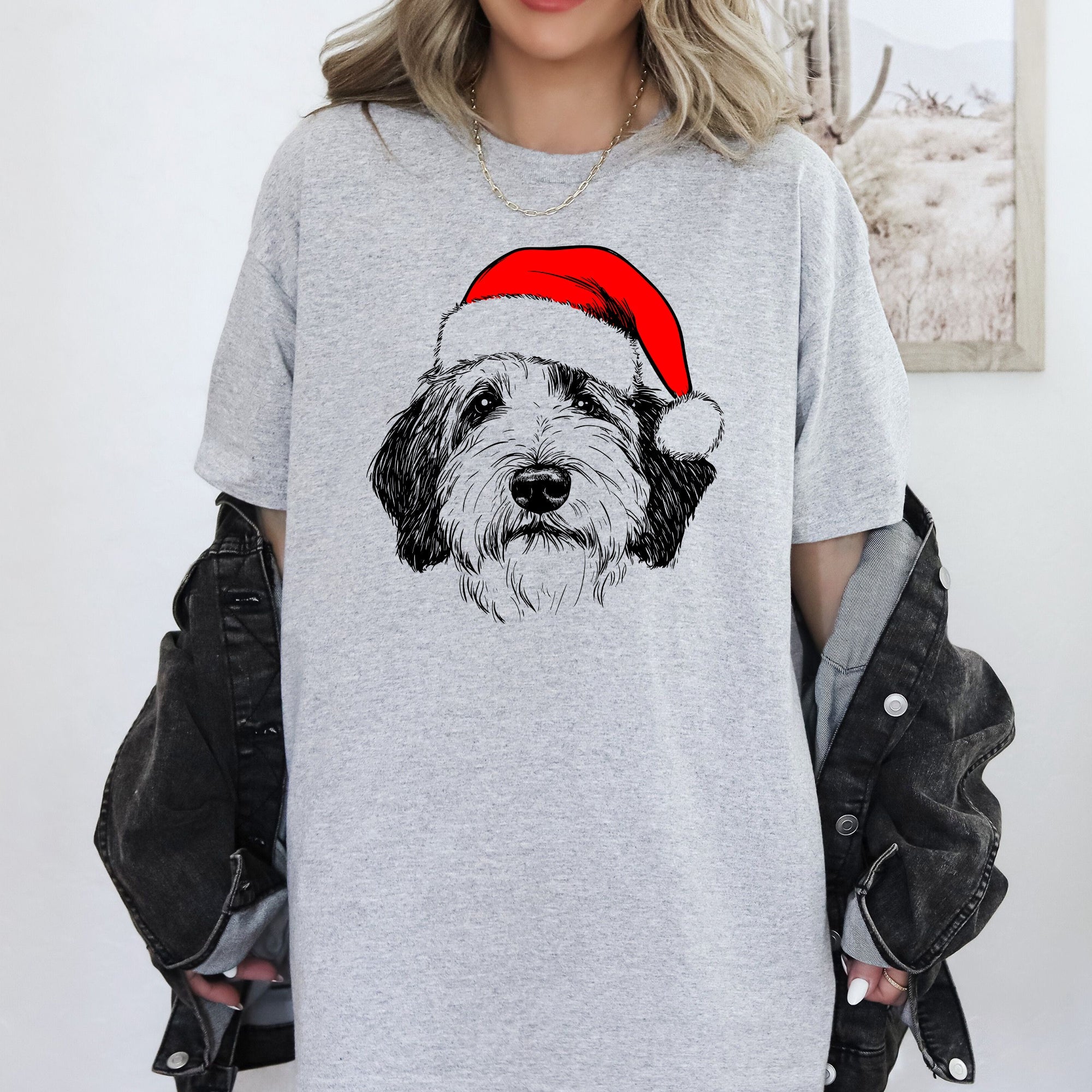 English Sheepdog Santa Christmas Dog Lover Pet For All Dog Lovers Comfort Colors Tee