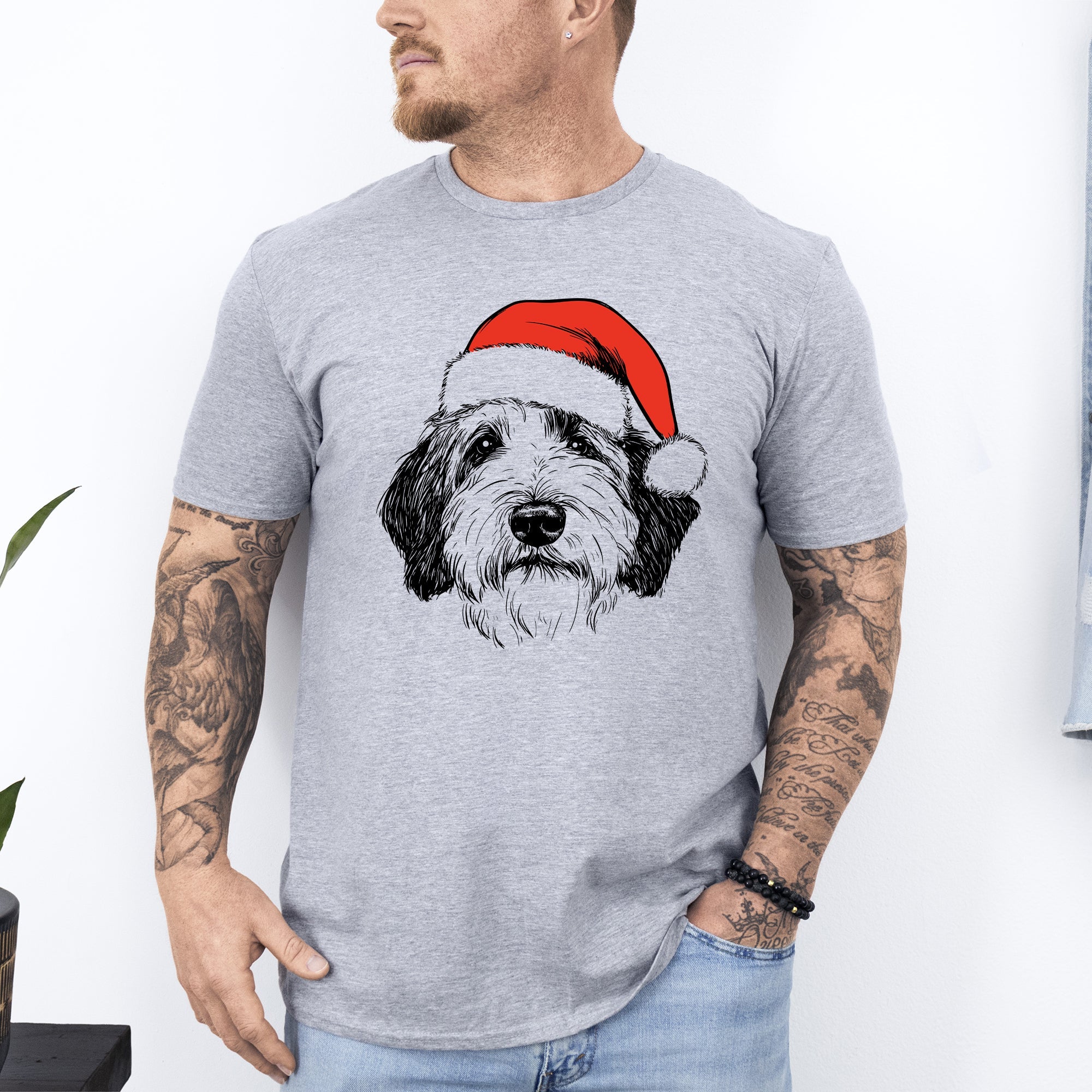 English Sheepdog Santa Christmas Dog Lover Pet For All Dog Lovers Comfort Colors Tee