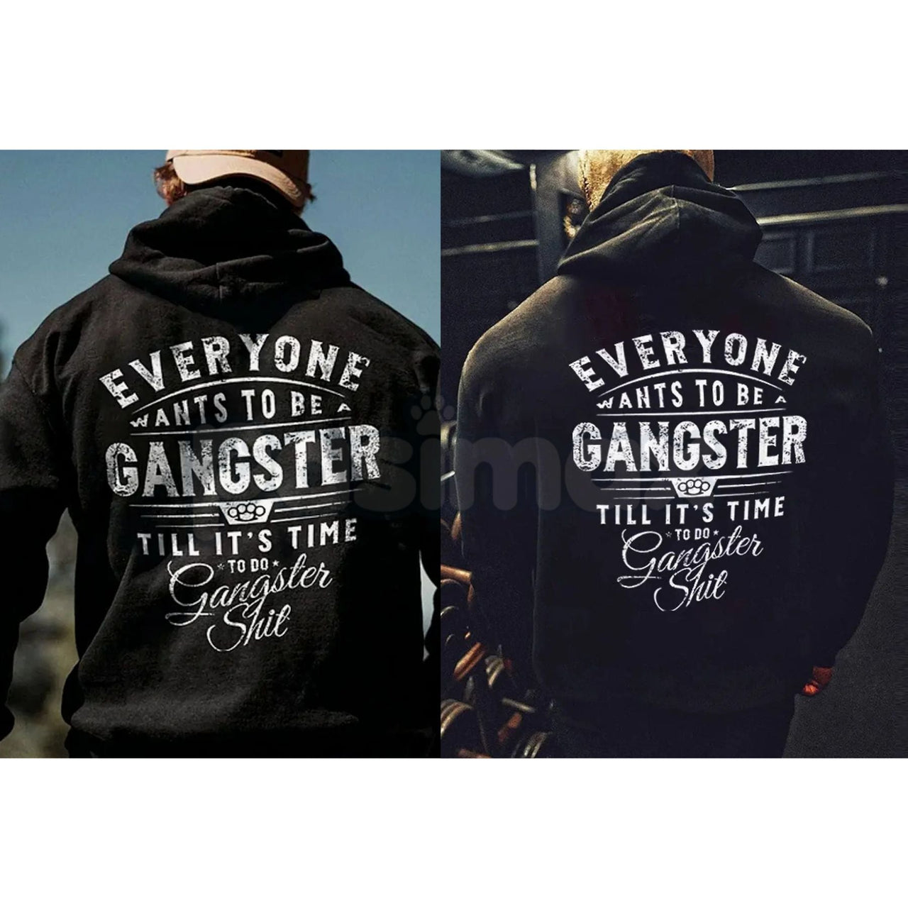 Everyone Wants To Be Gangster Hoodie – Edgy Urban Streetwear, Motivational Slogan Pullover, Men’s Graphic Print Sweatshirt