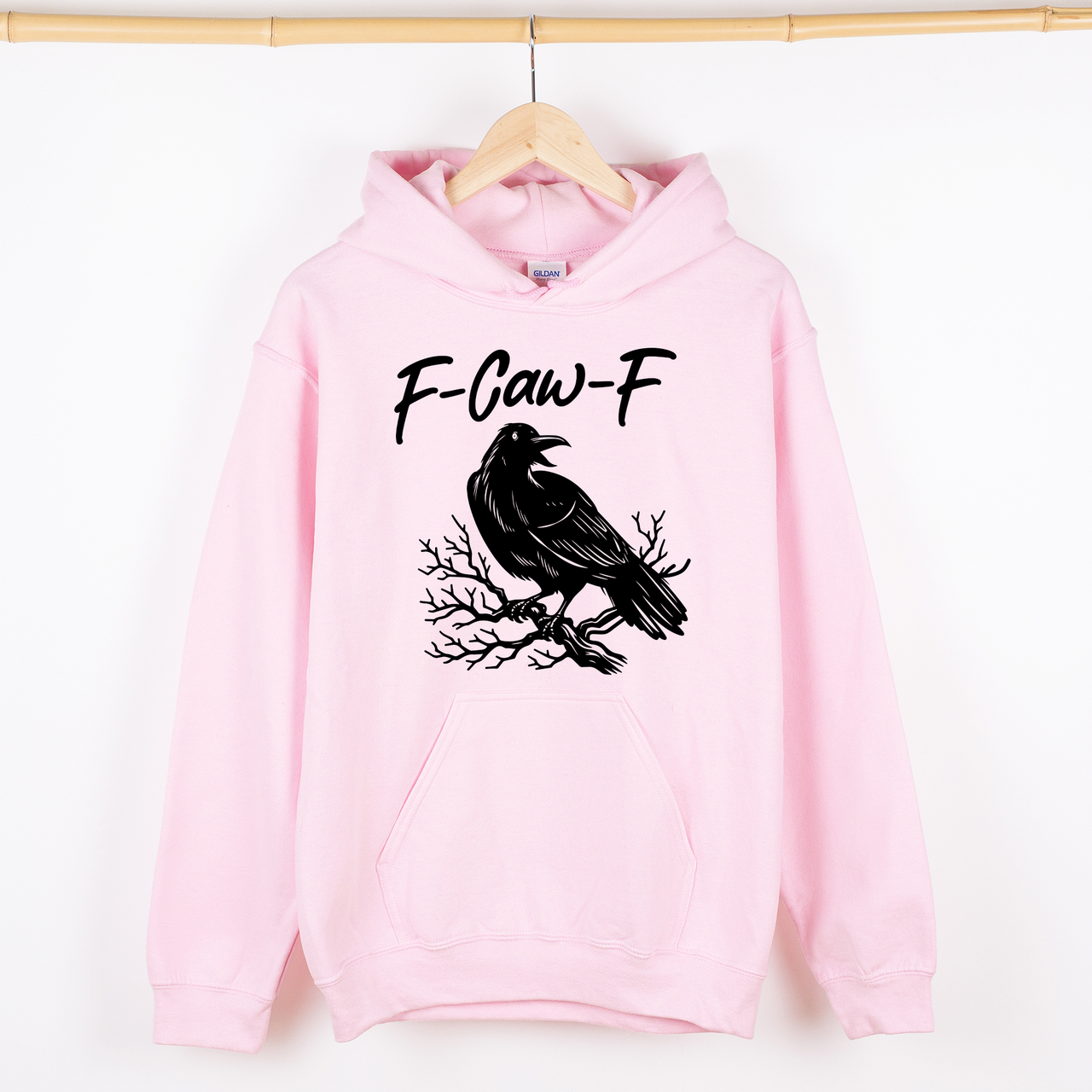 F Caw F Raven And Crow Gothic Halloween Witch Spooky Dark Midnight Velvet Nightfall Enchanted Graphic Hoodie