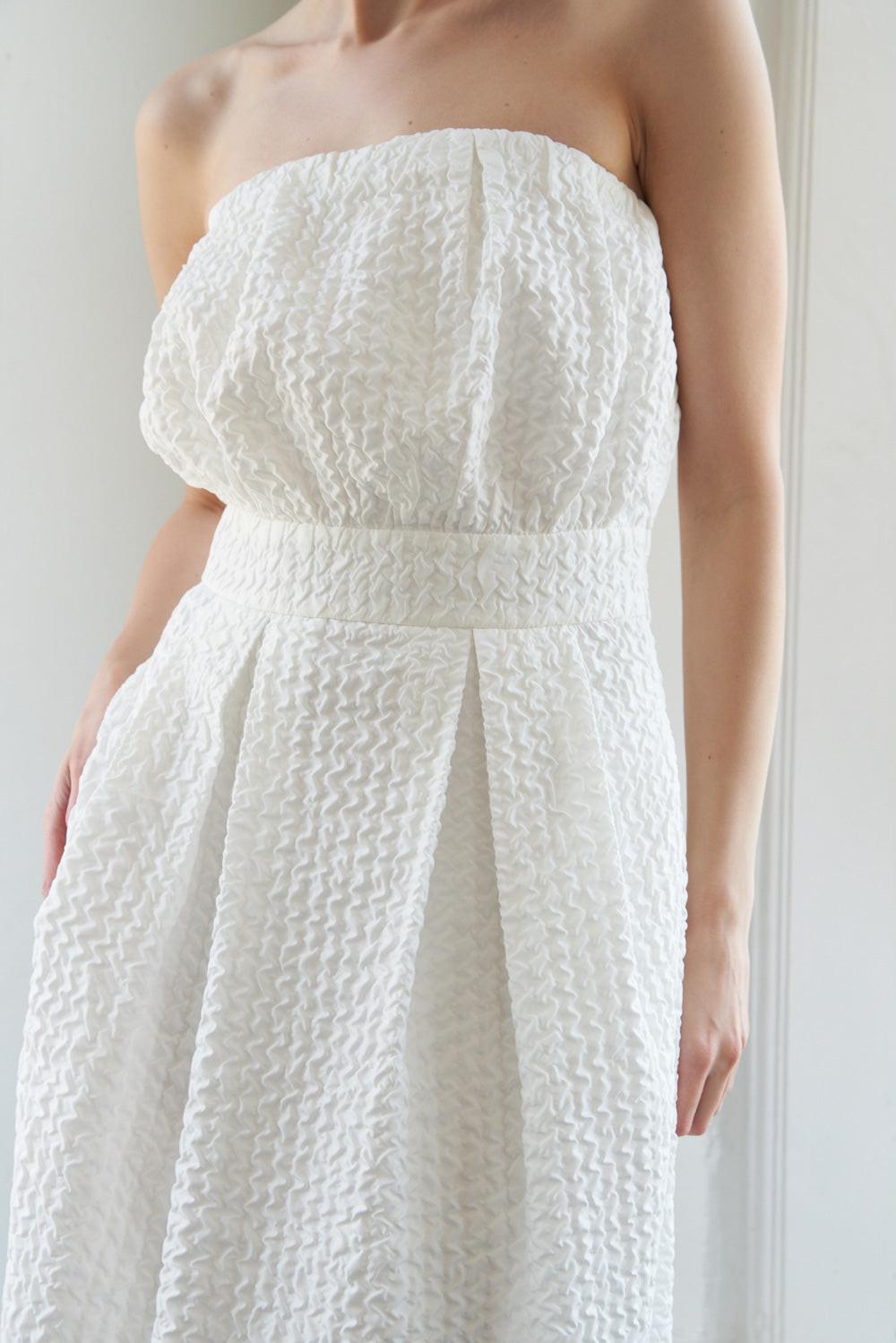 IN DOLLY WE TRUST WOVEN MIDI DRESS