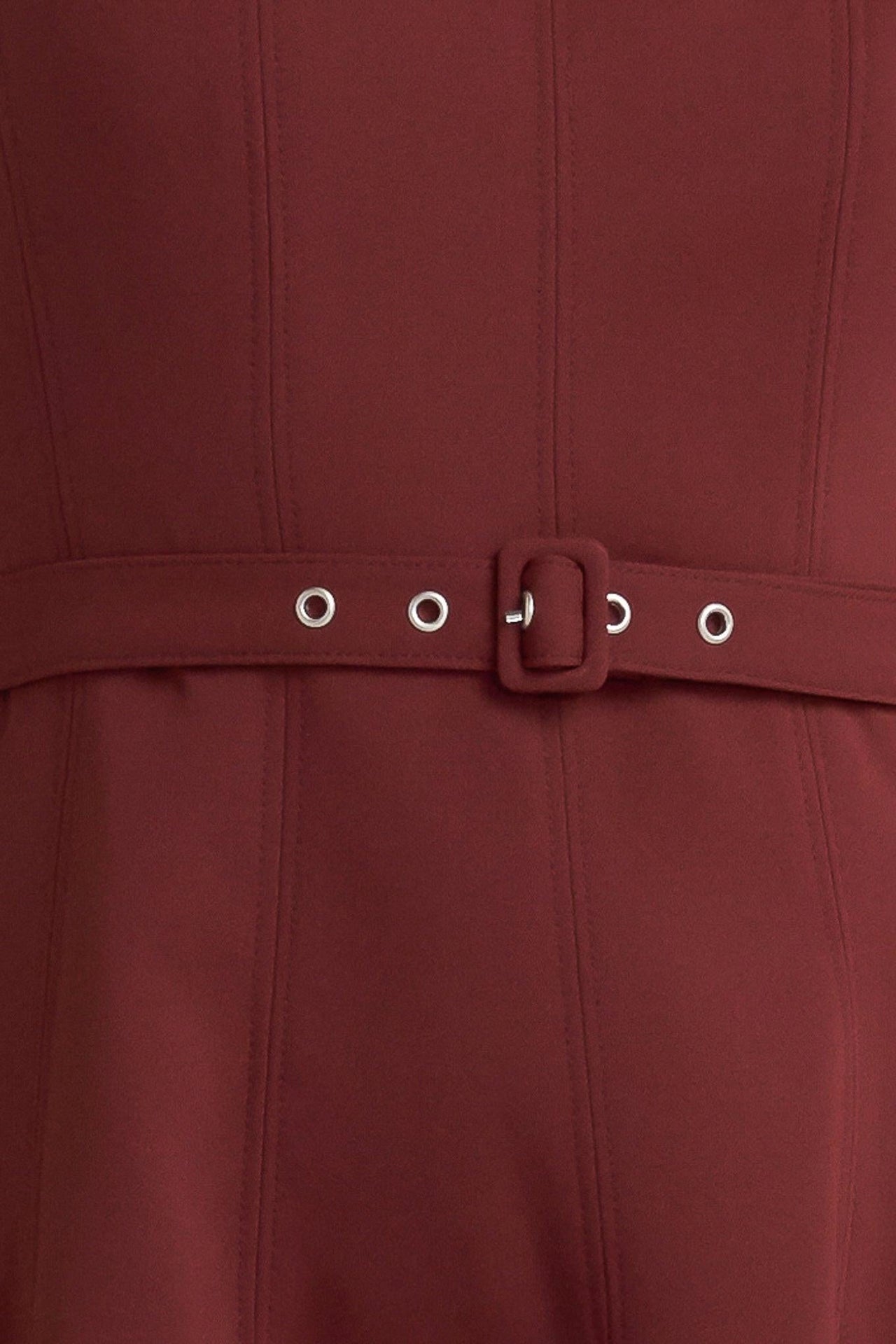 LIVING THE DREAM WINE WOVEN MIDI DRESS