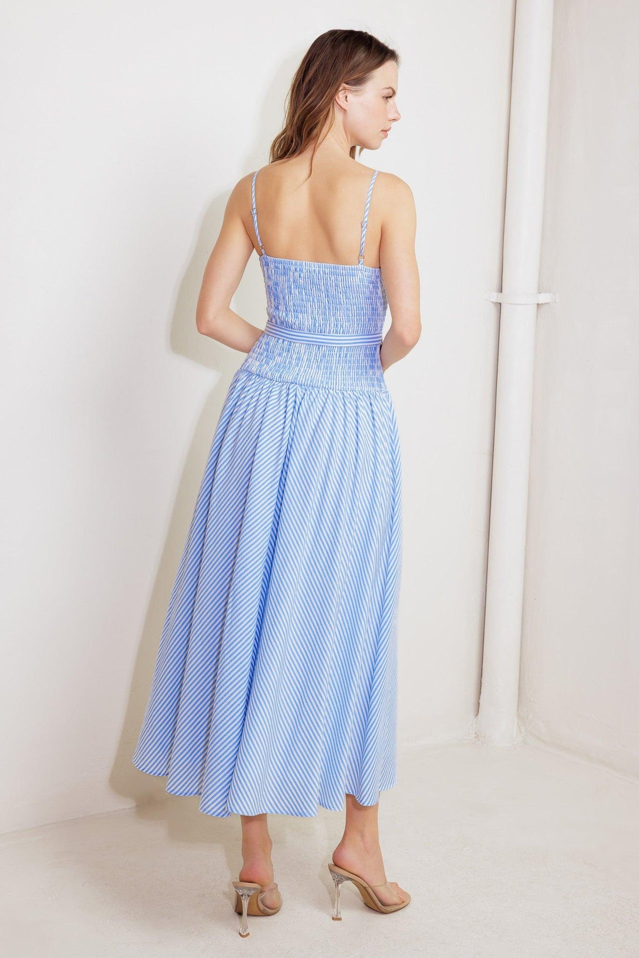 CITY BREEZE WOVEN MIDI DRESS
