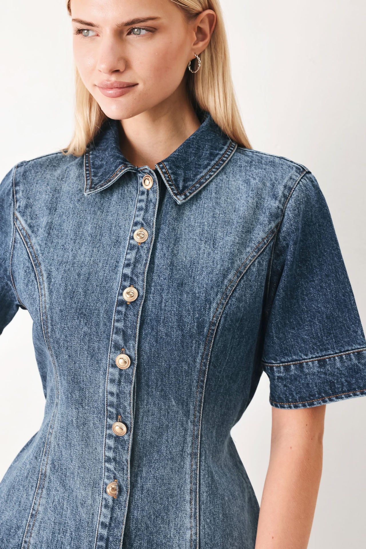 POWER IN DENIM MINI DRESS