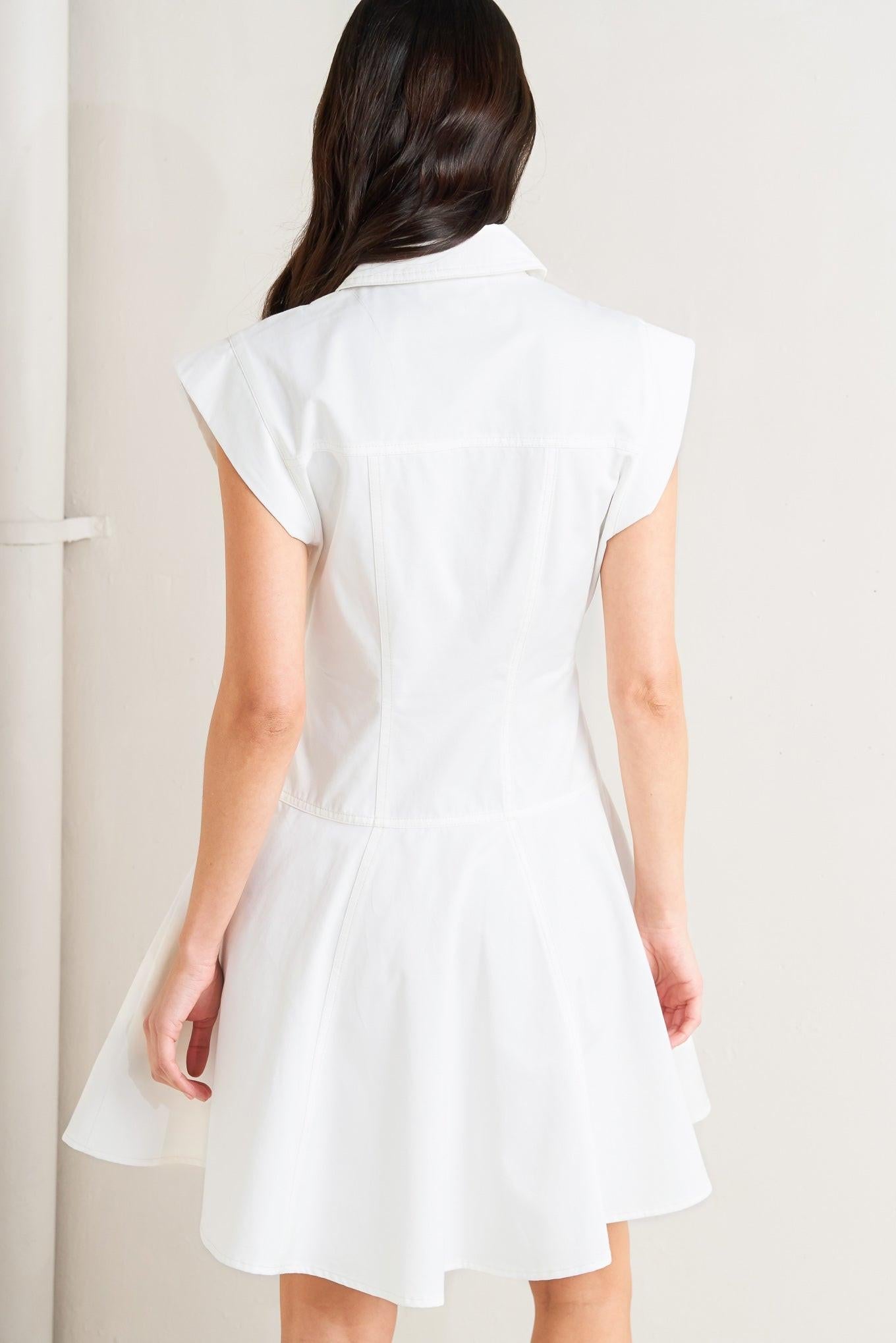 CONFIDENTLY YOURS WHITE WOVEN MINI DRESS