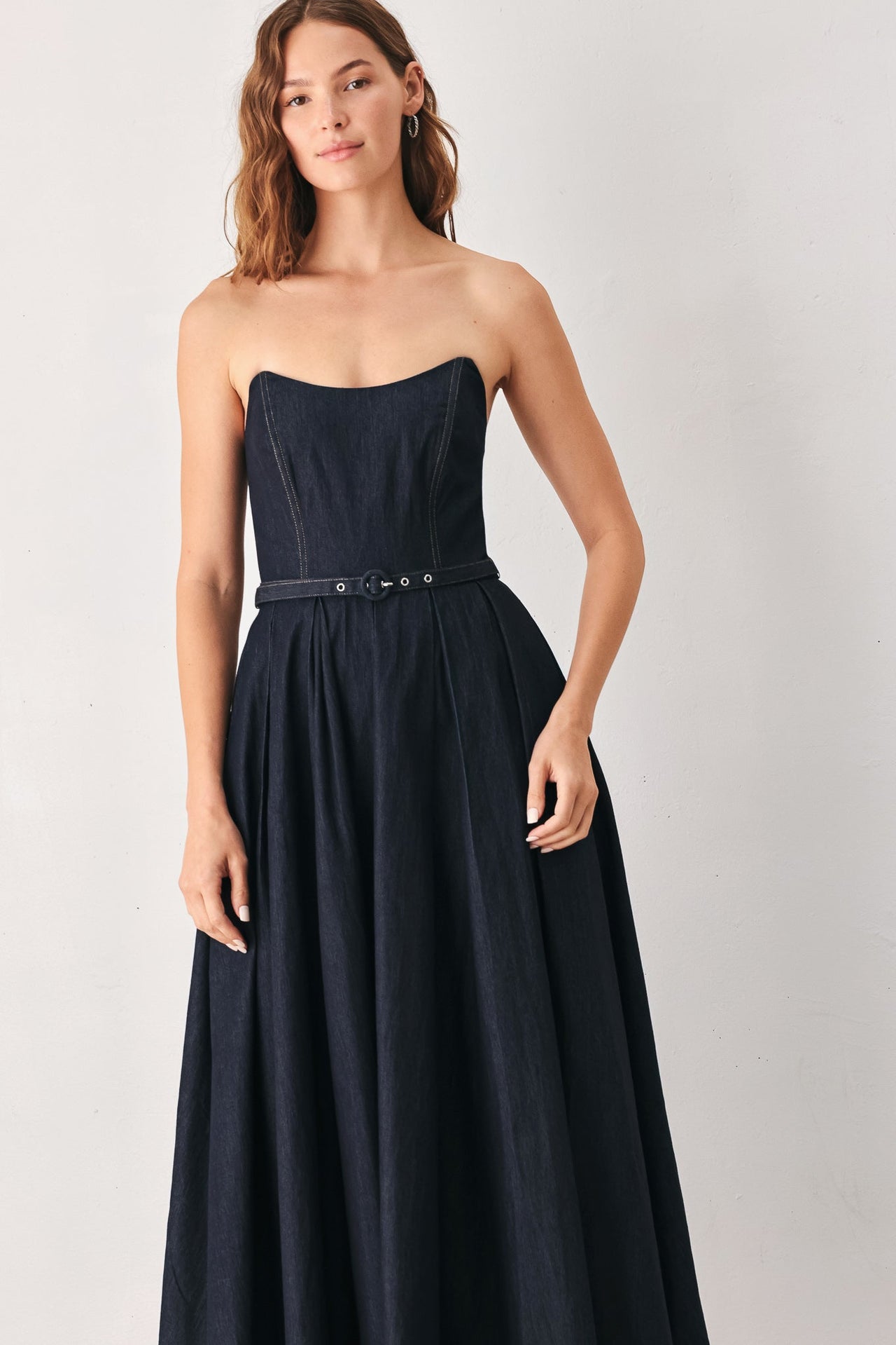 PARTY MUSE DENIM MIDI DRESS