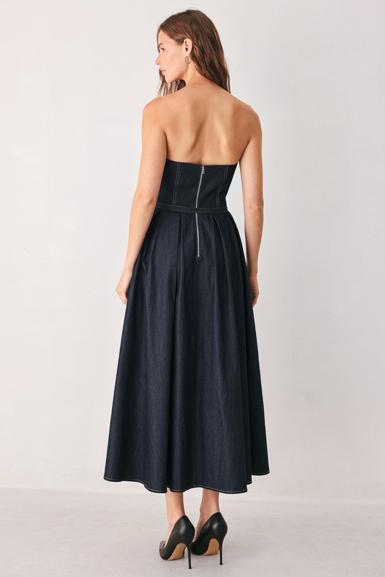 PARTY MUSE DENIM MIDI DRESS
