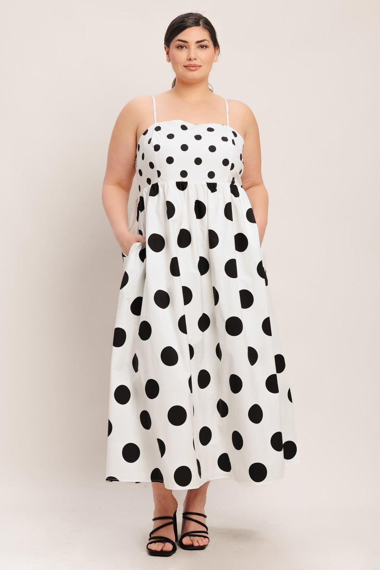 DOLCE VITA POLKA DOT WOVEN MIDI DRESS
