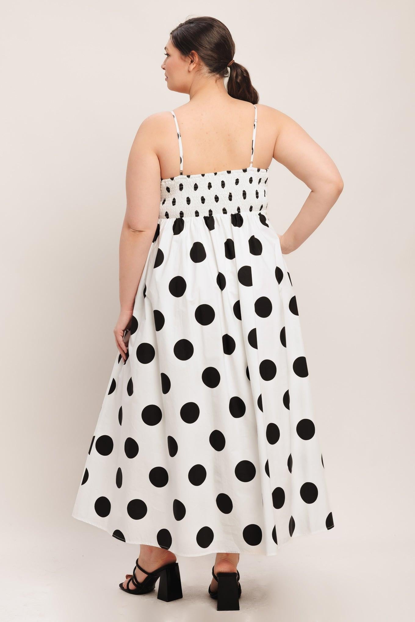 DOLCE VITA POLKA DOT WOVEN MIDI DRESS