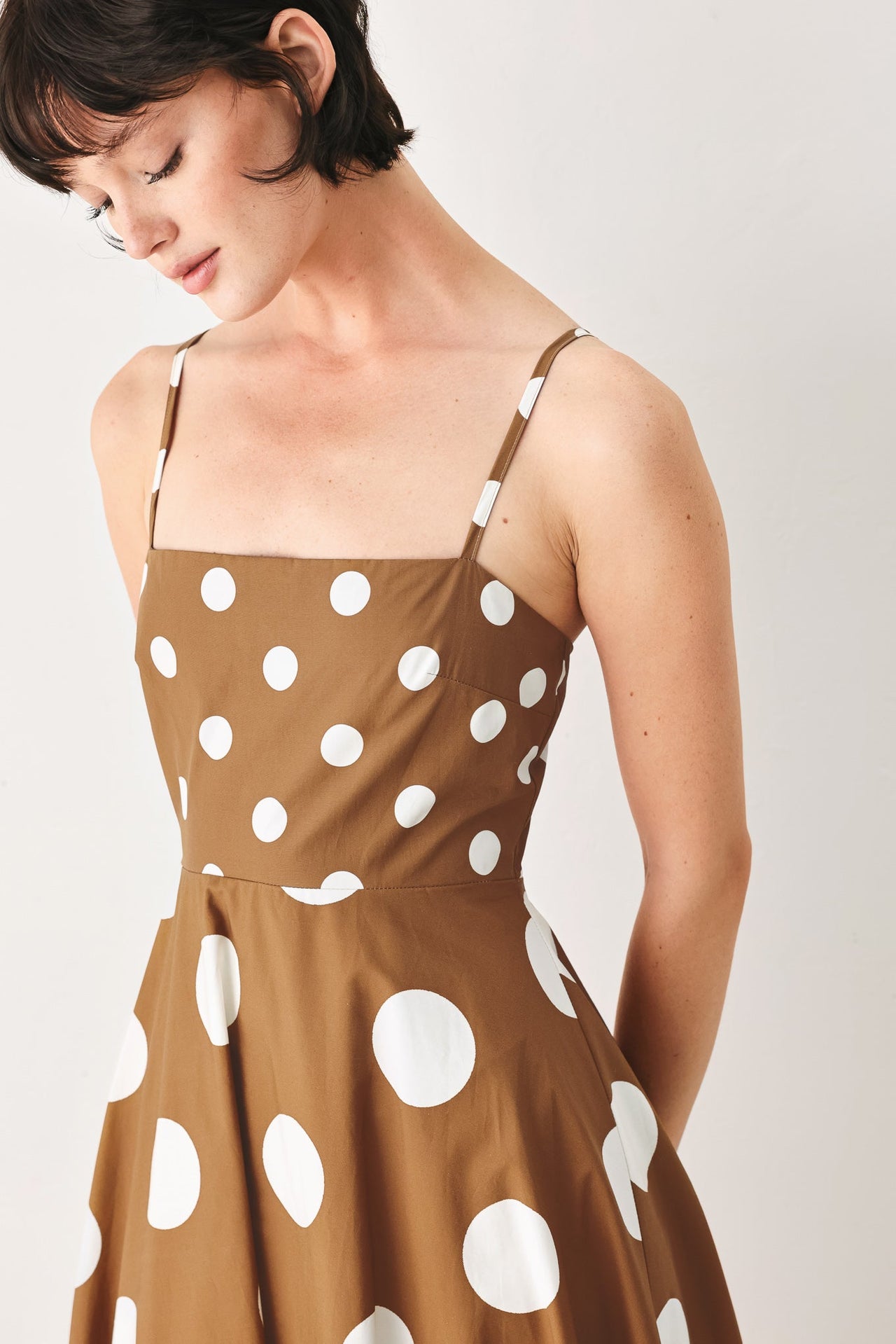DOLCE VITA POLKA DOT WOVEN MIDI DRESS