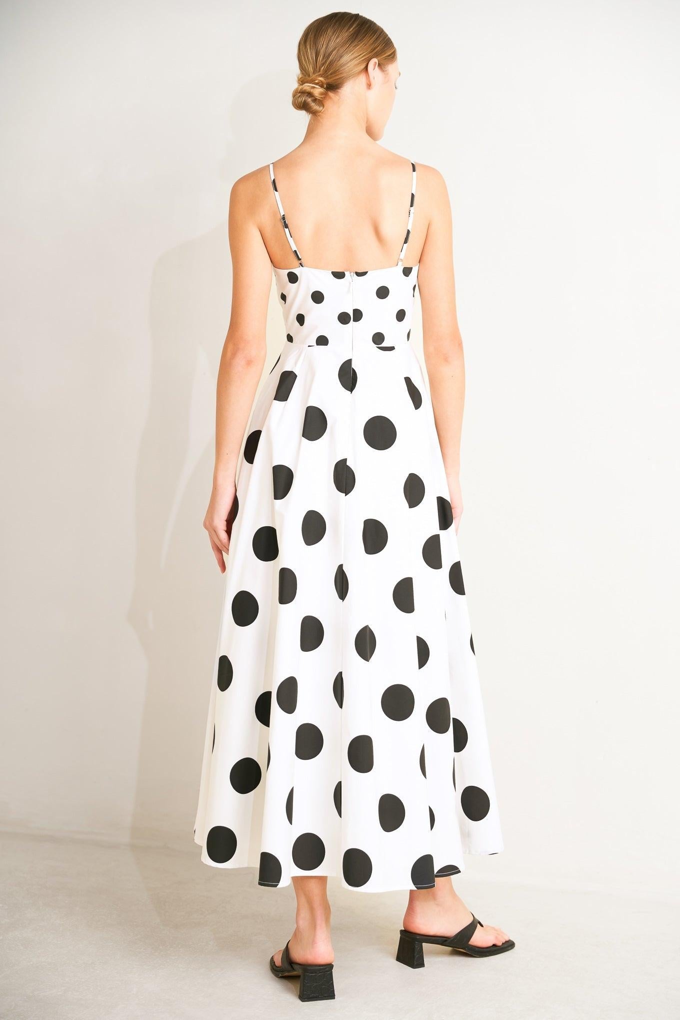 DOLCE VITA POLKA DOT WOVEN MIDI DRESS