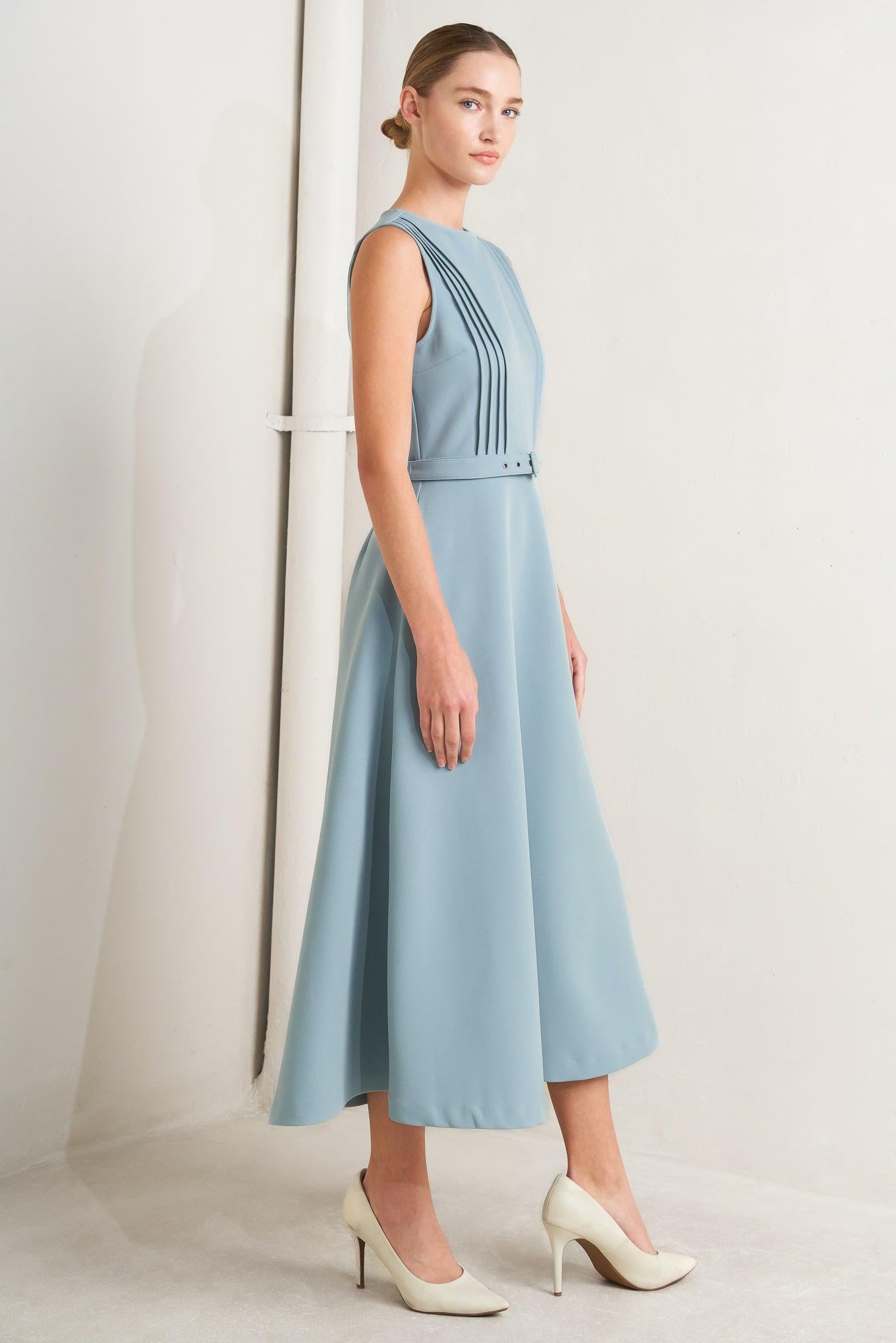 SOFT SPOKEN WOVEN MIDI DRESS