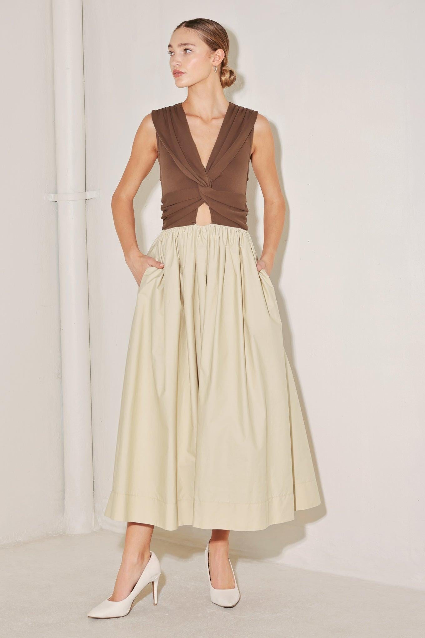 ANGEL VEIL SOLID MIDI DRESS