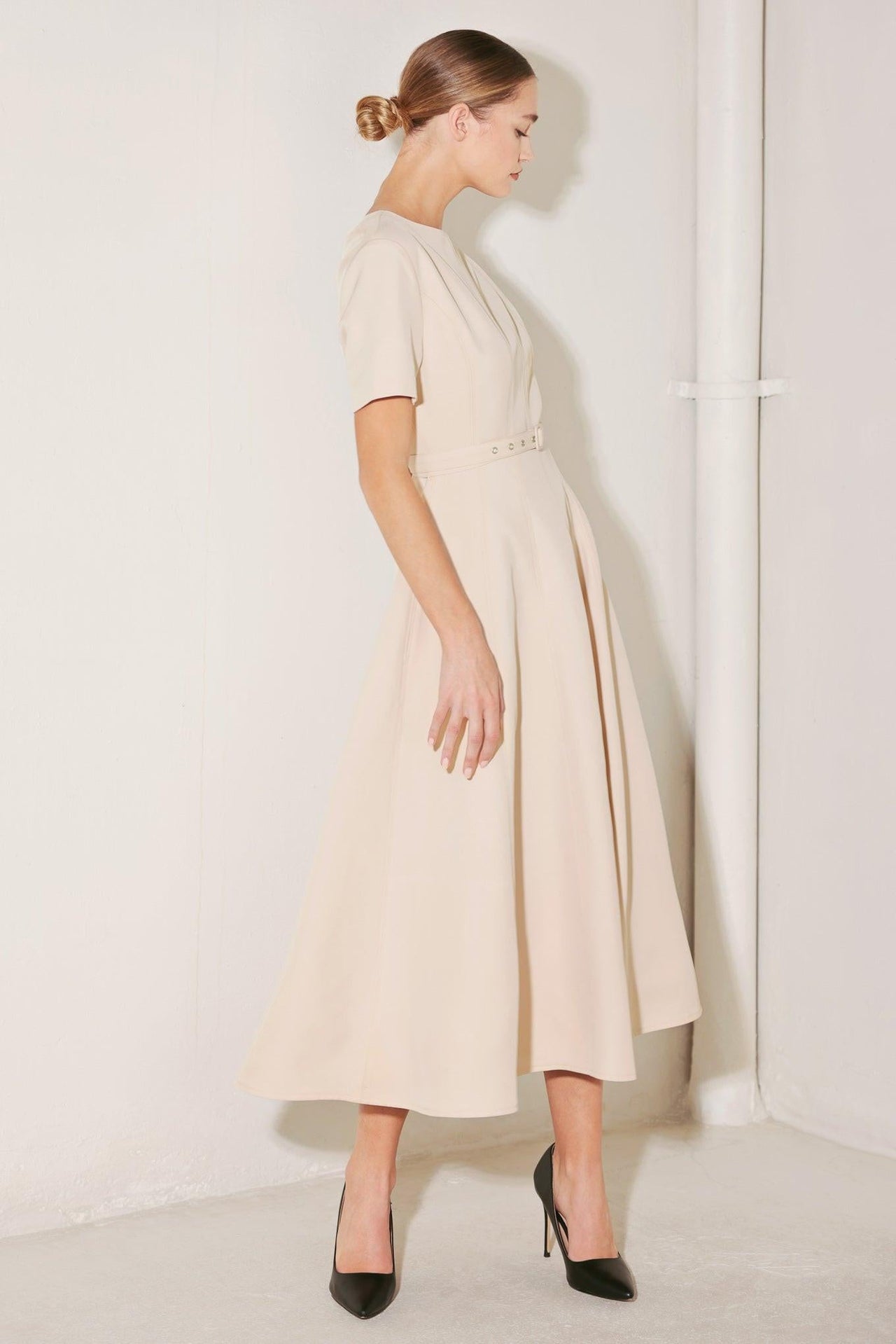 SPRING ICON WOVEN MIDI DRESS