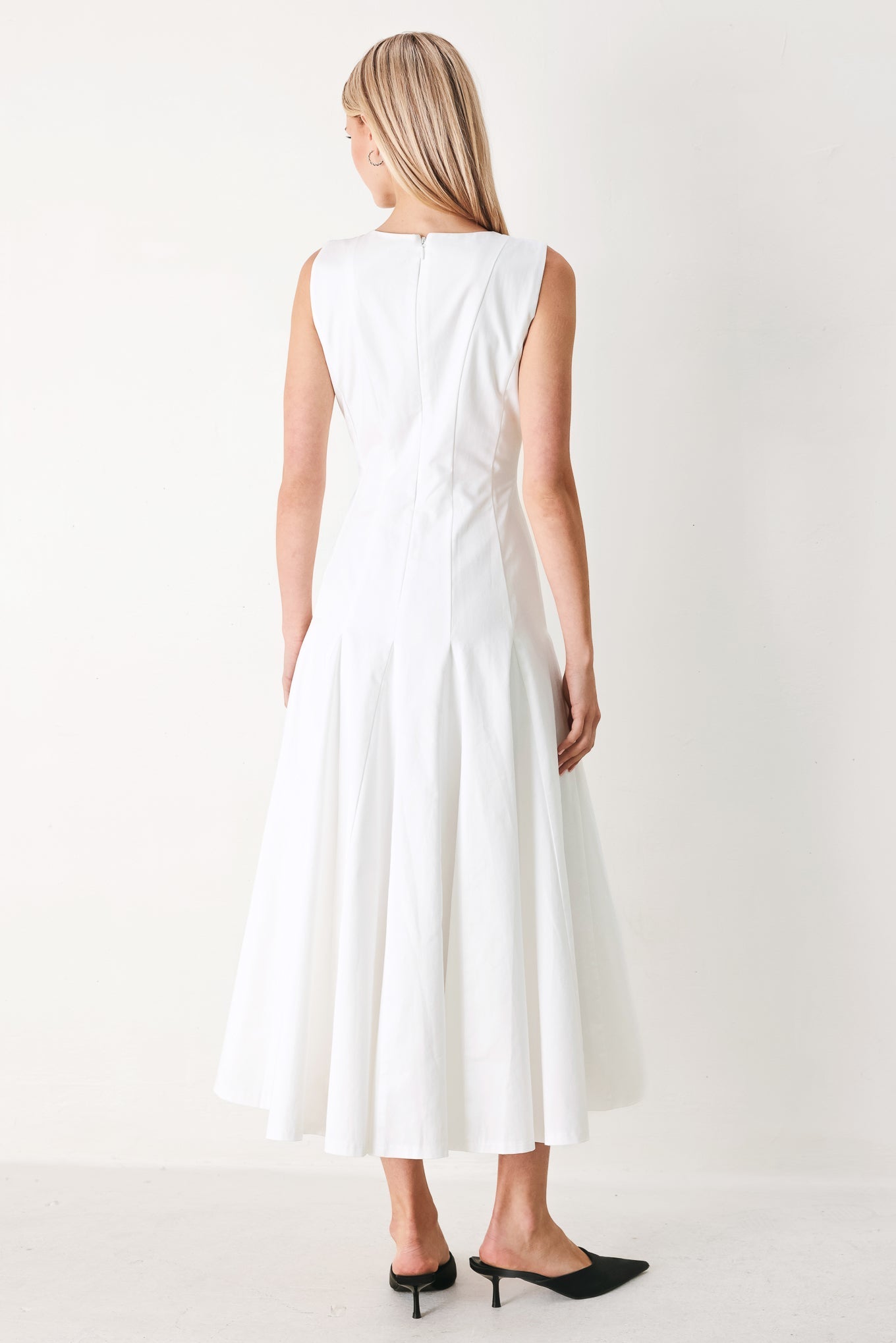 REFINED BEAUTY WOVEN MIDI DRESS