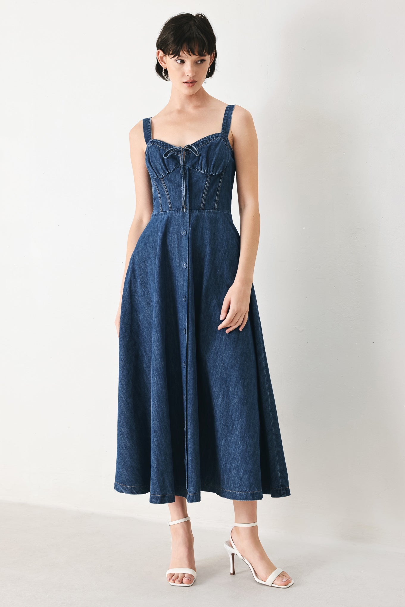 BLUE CRUSH DENIM MIDI DRESS