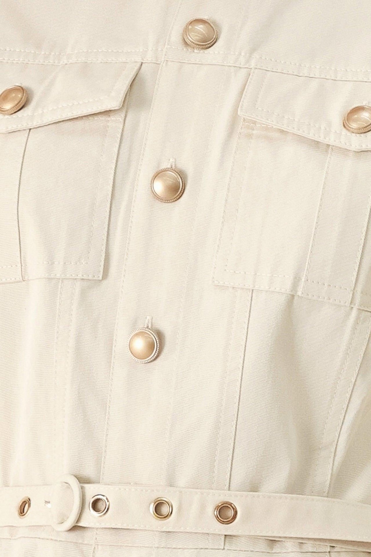 NEUTRAL COMMAND WOVEN SHIRT DRESS
