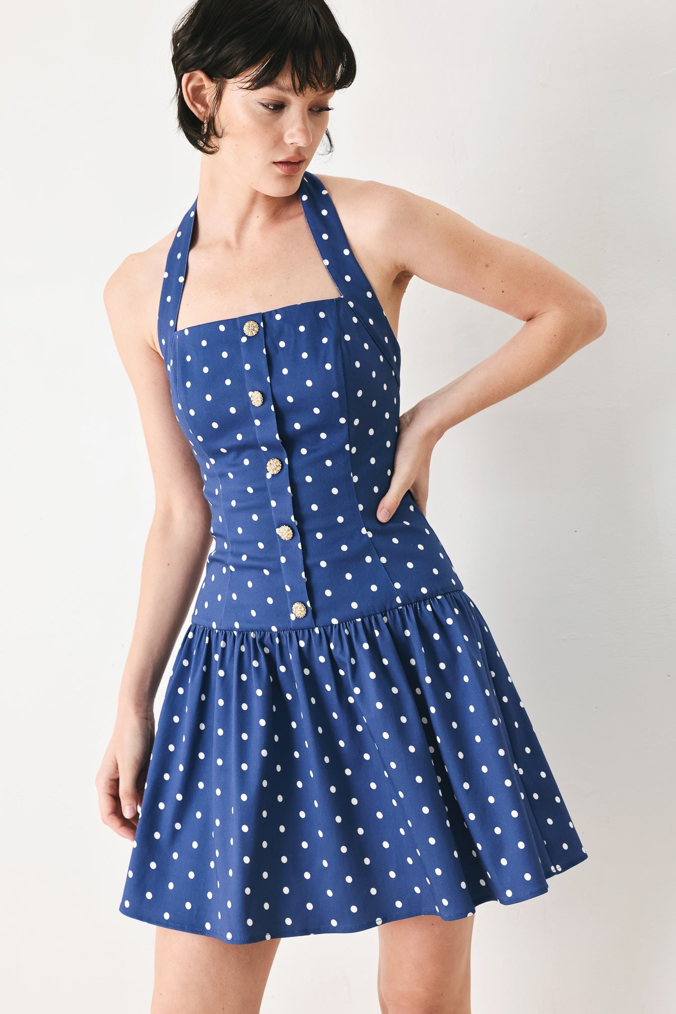 DOTS & DREAMS WOVEN MINI DRESS