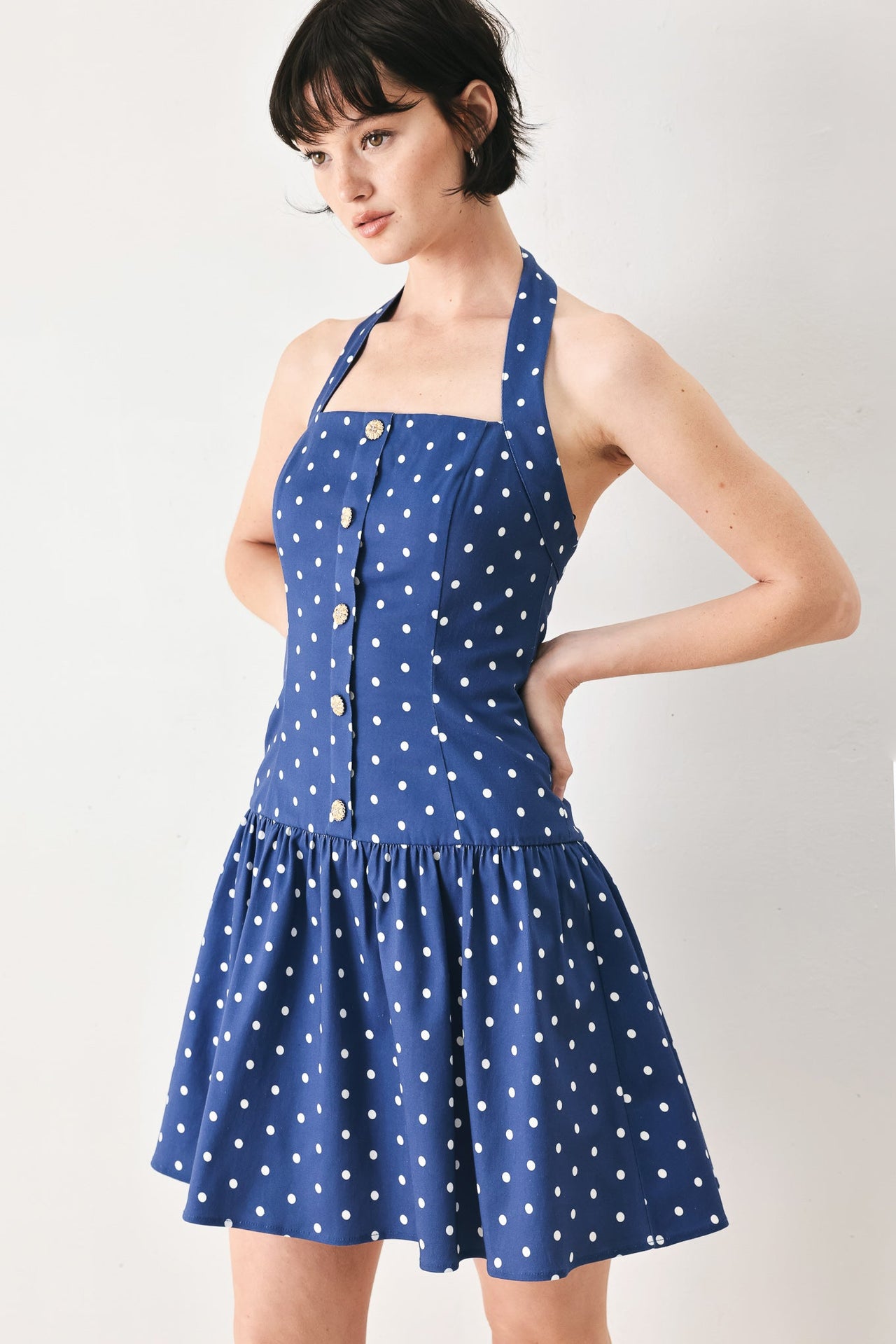 DOTS & DREAMS WOVEN MINI DRESS