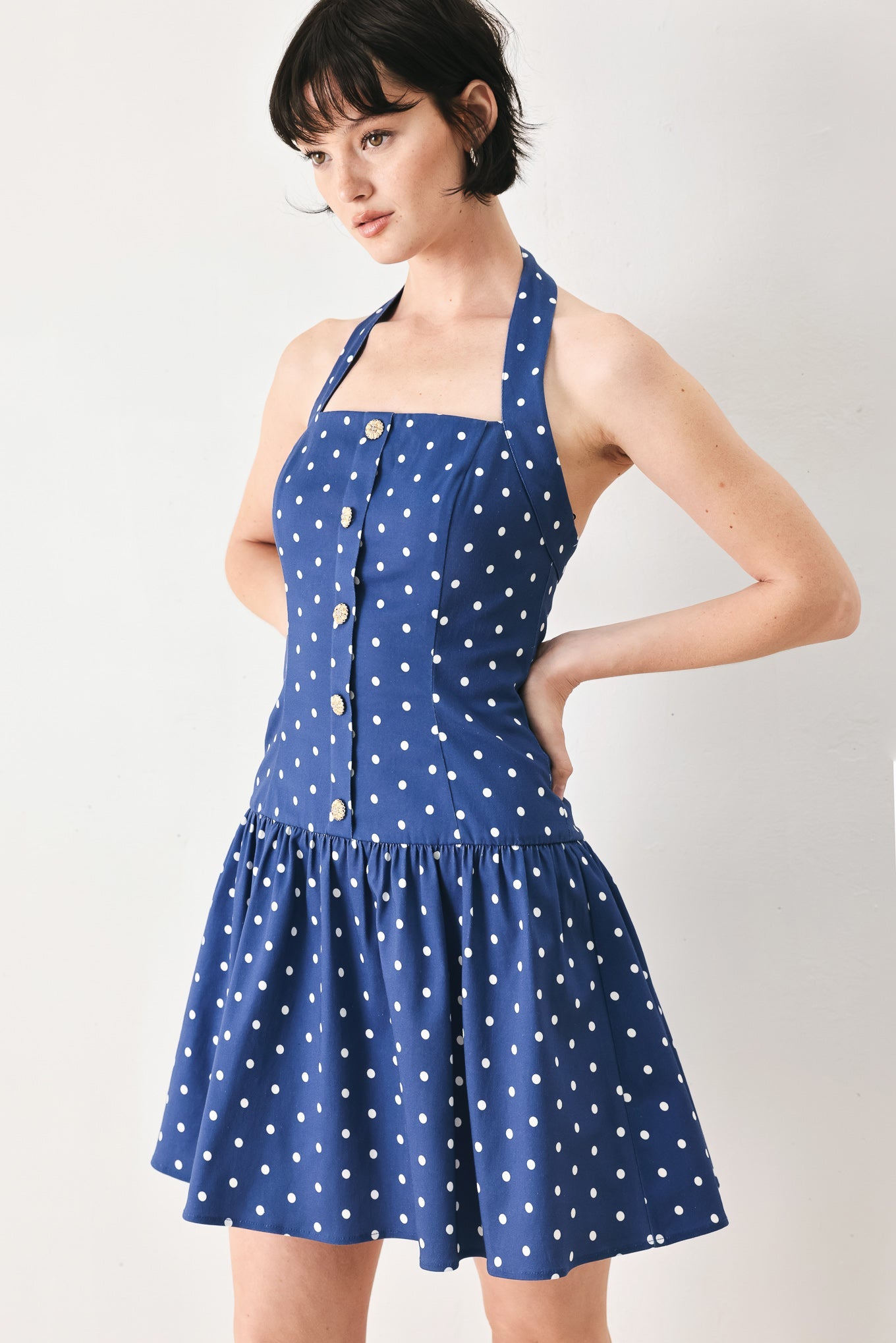DOTS & DREAMS WOVEN MINI DRESS