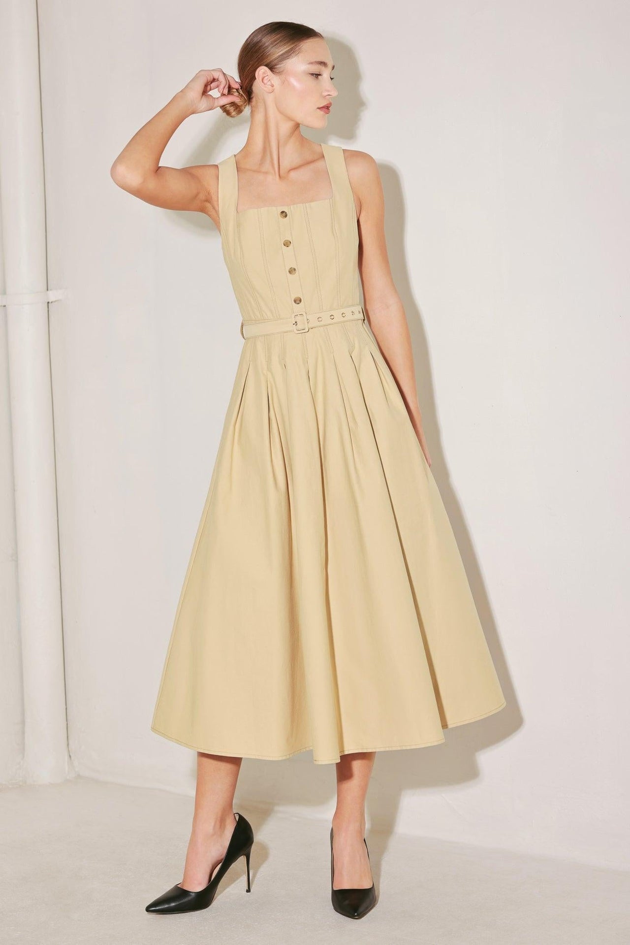 SAHARA GRACE WOVEN MIDI DRESS