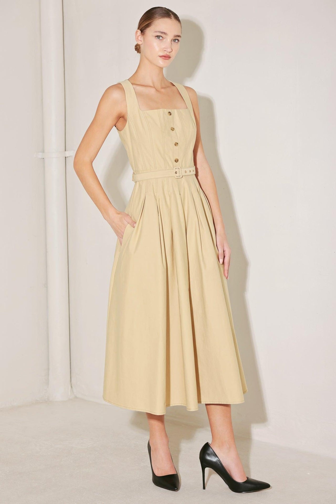 SAHARA GRACE WOVEN MIDI DRESS