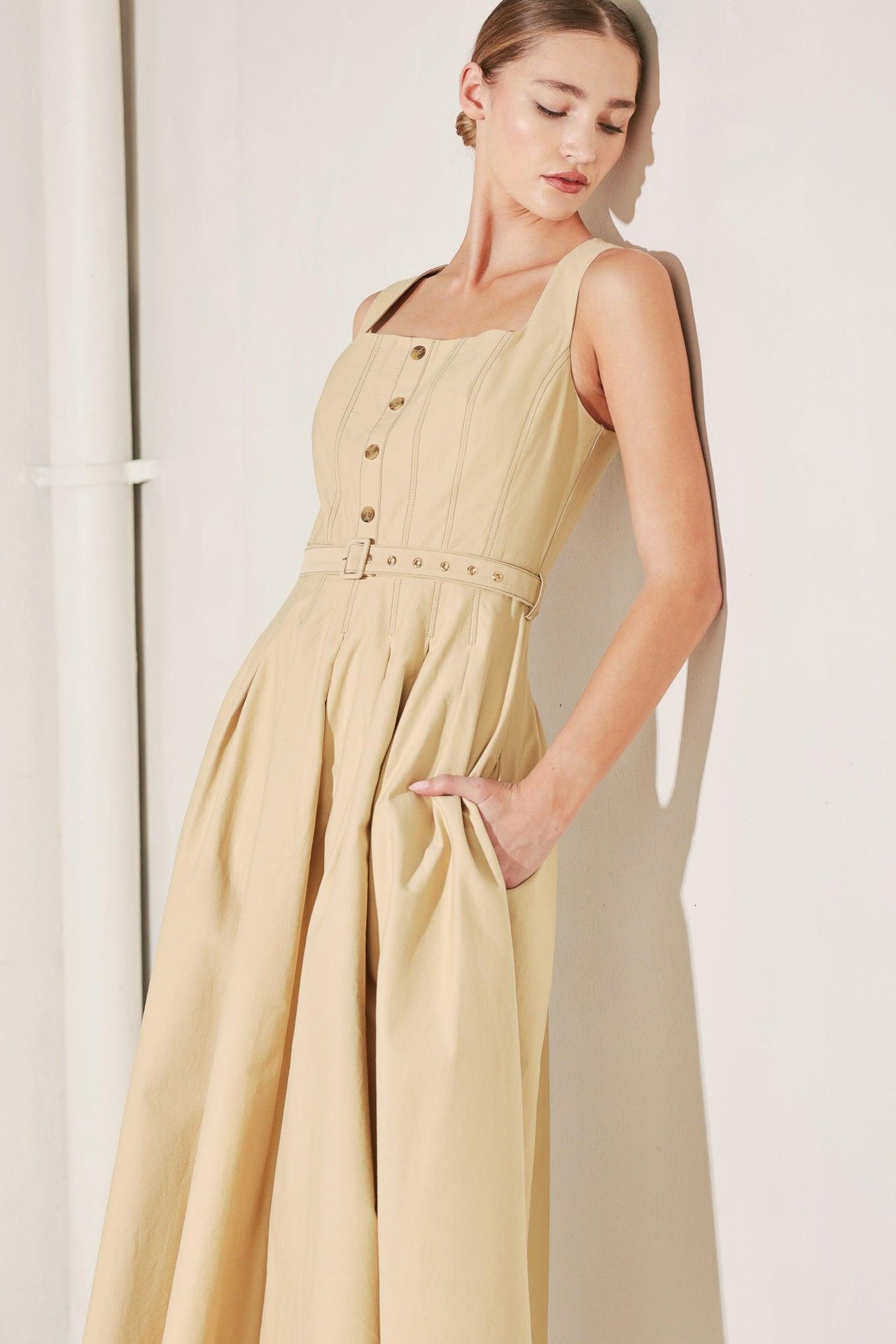 SAHARA GRACE WOVEN MIDI DRESS