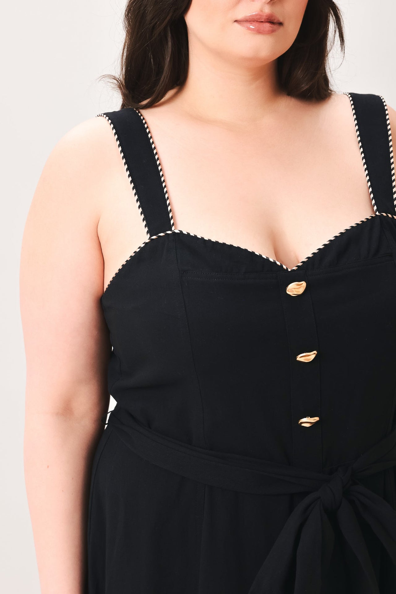 LOVELY NOIR WOVEN MIDI DRESS