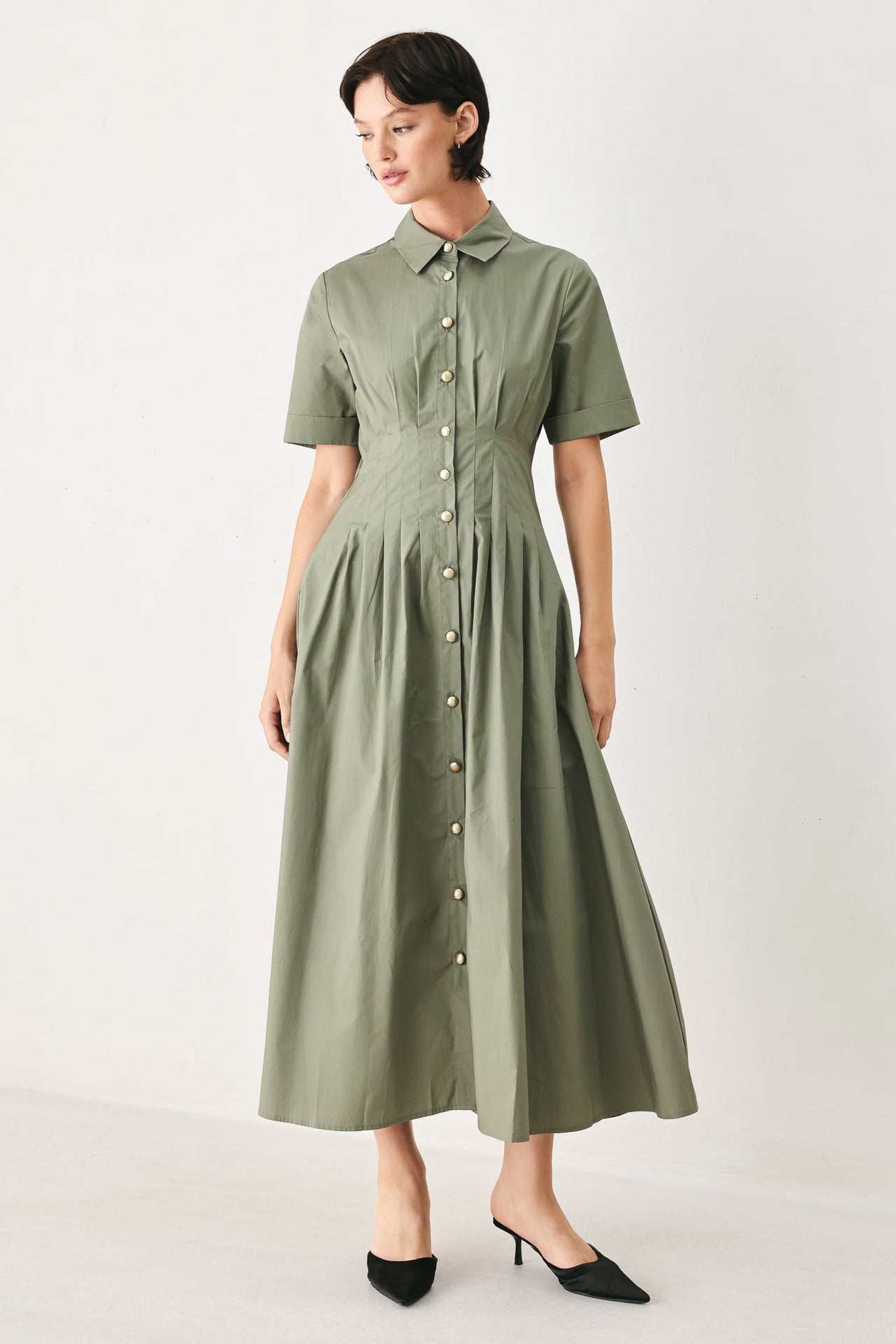 COUNTRYSIDE CHARM WOVEN MIDI DRESS
