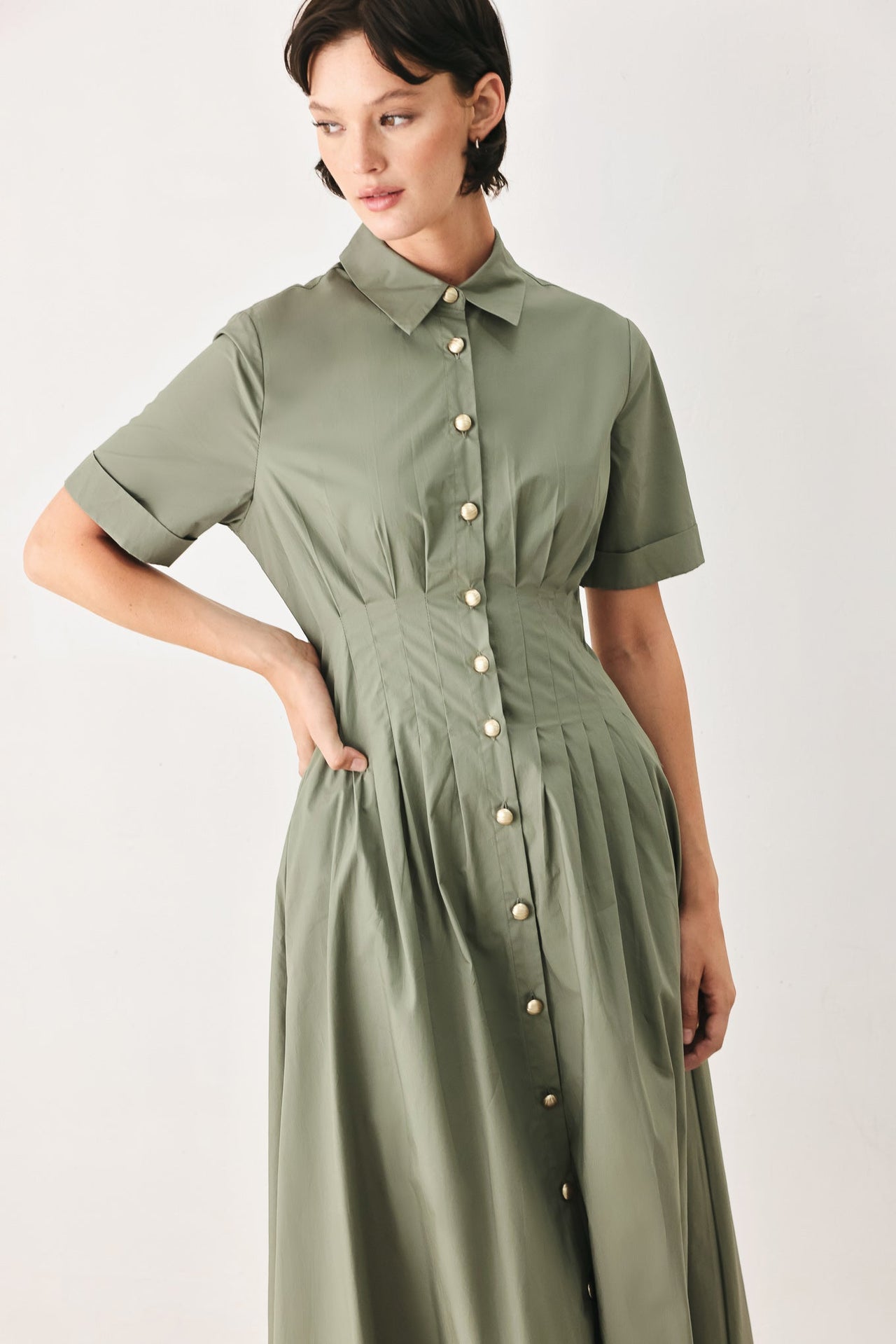 COUNTRYSIDE CHARM WOVEN MIDI DRESS
