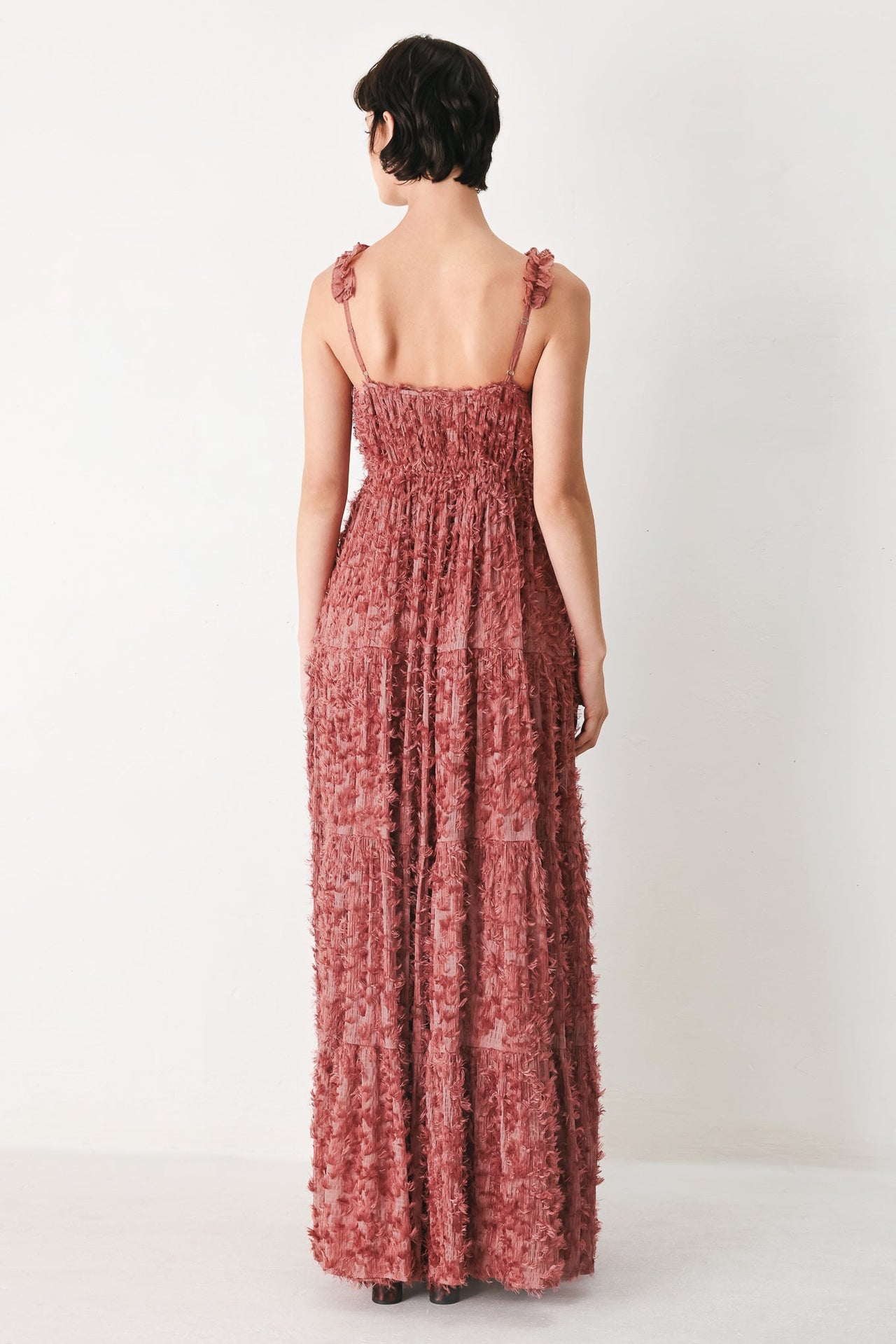 TWILIGHT ROSETTE WOVEN MAXI DRESS