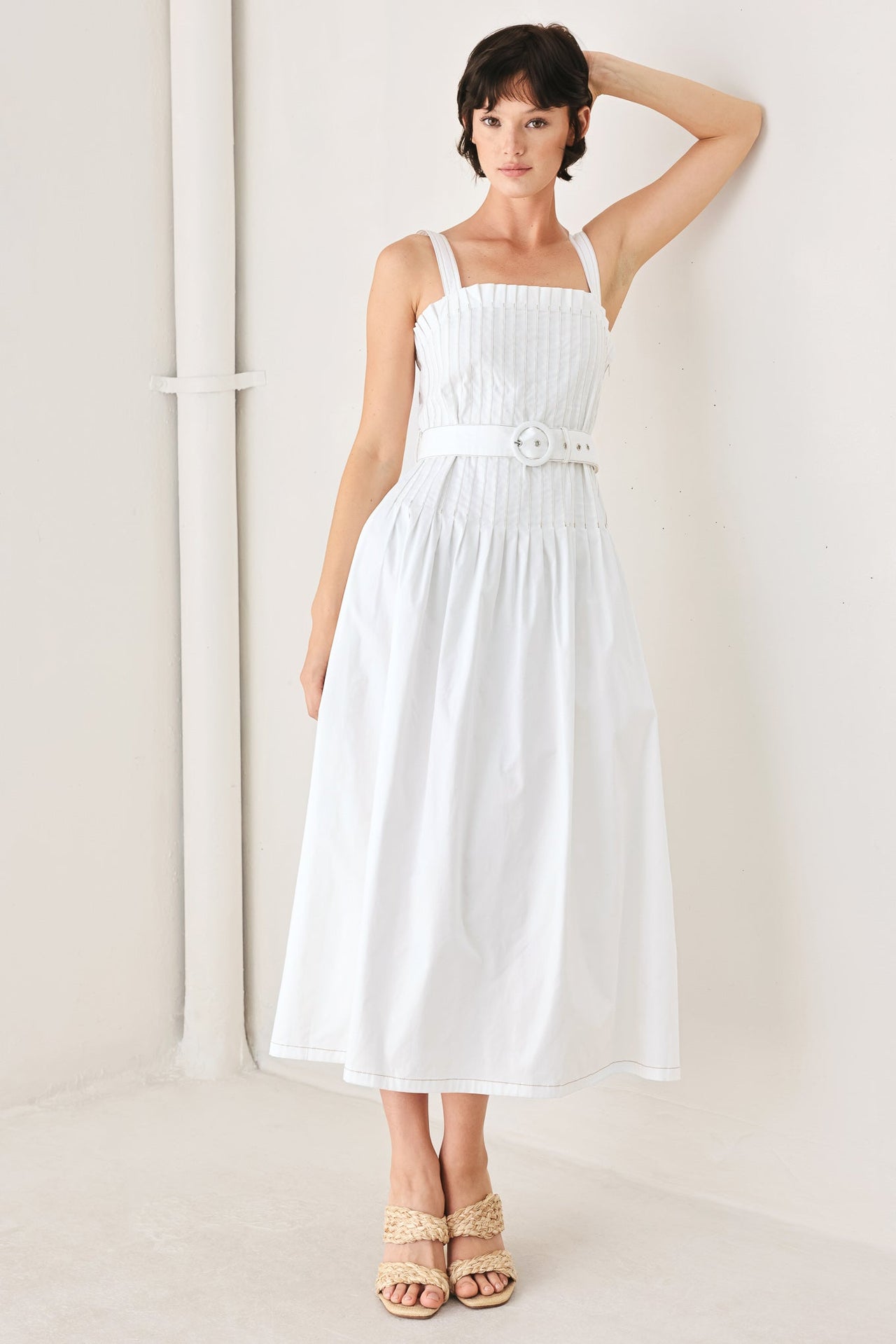 THE WEEKEND IN NANTUCKET WOVEN MIDI DRESS
