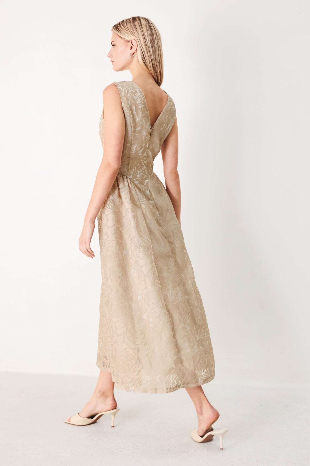 EVENING BLOSSOM ORGANZA MIDI DRESS