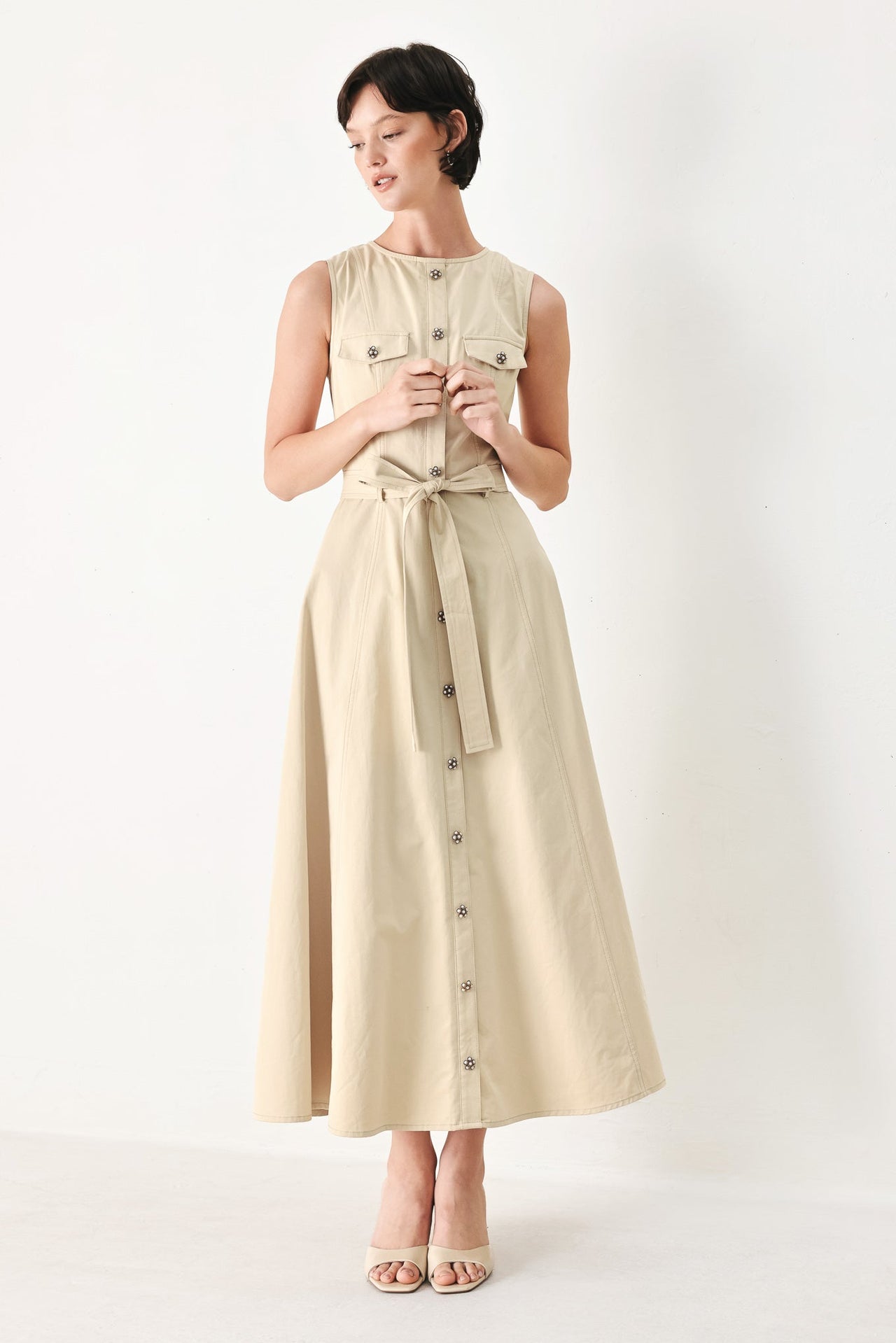 DUNE DAYDREAM WOVEN MIDI DRESS