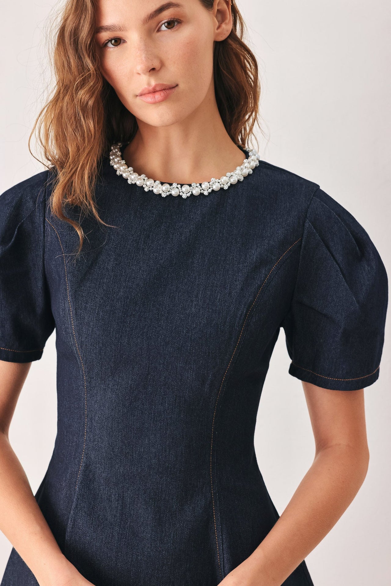 SWEET INDIGO DENIM MINI DRESS