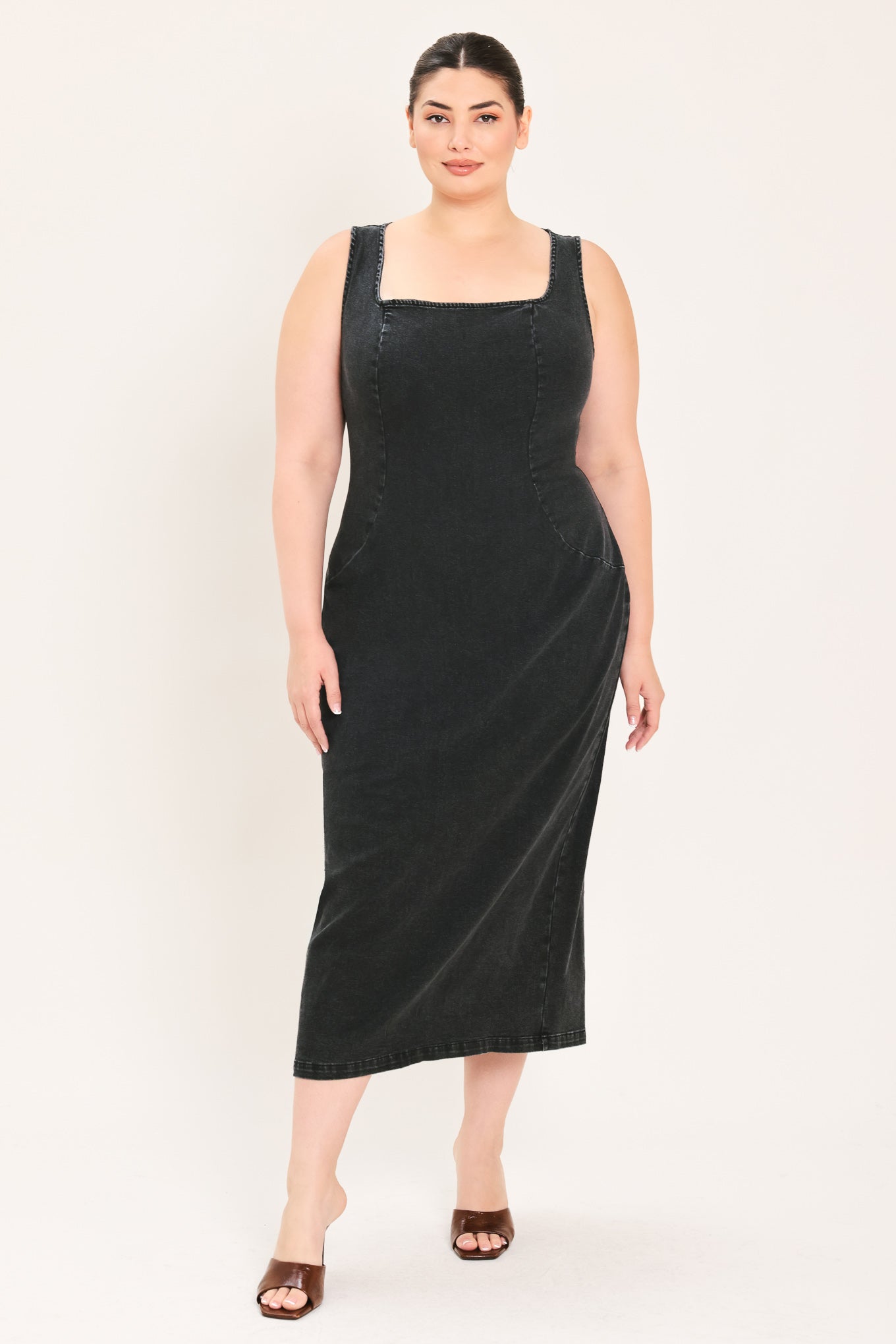 URBAN CHIC DENIM MIDI DRESS