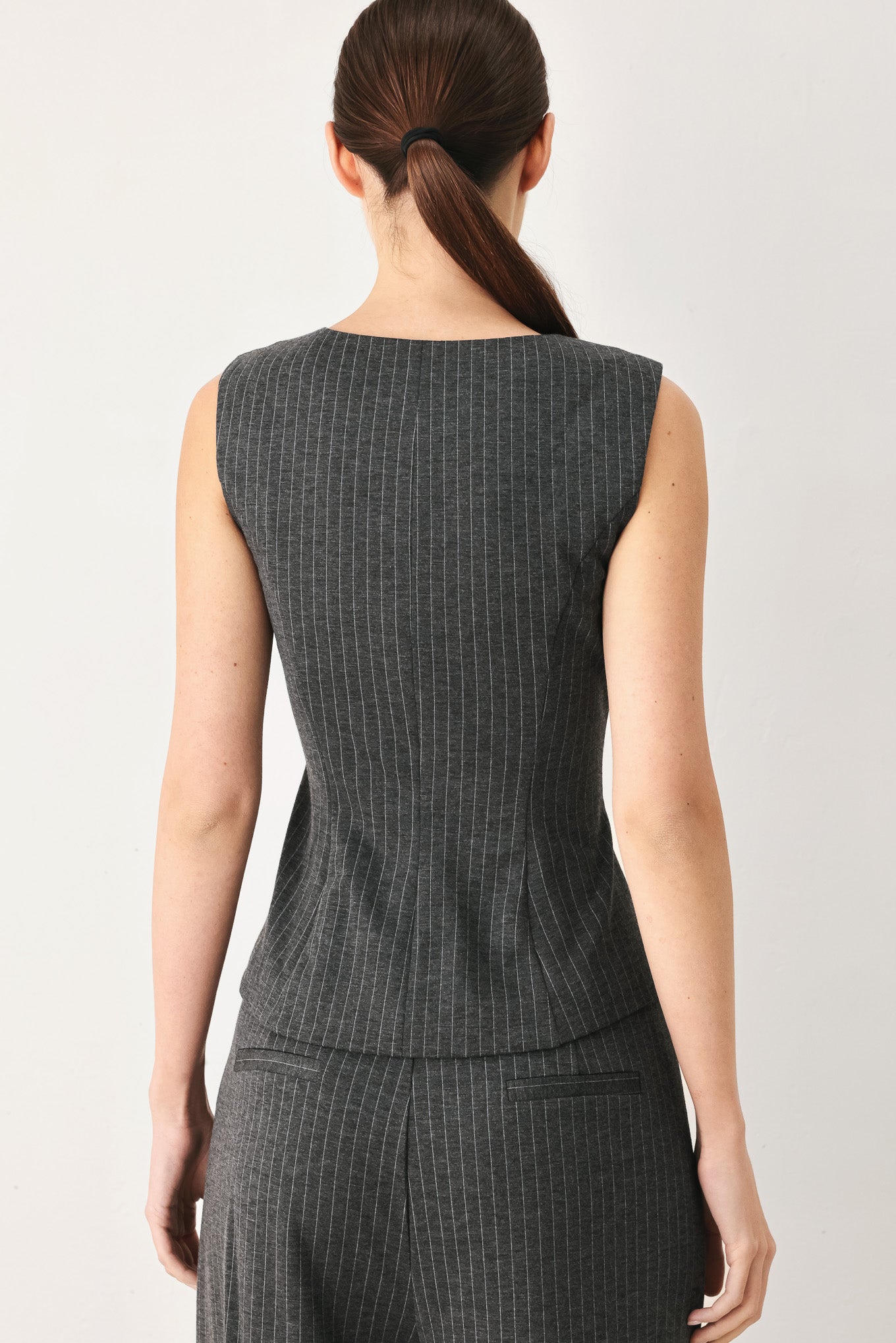 MODERN PINSTRIPE WOVEN VEST
