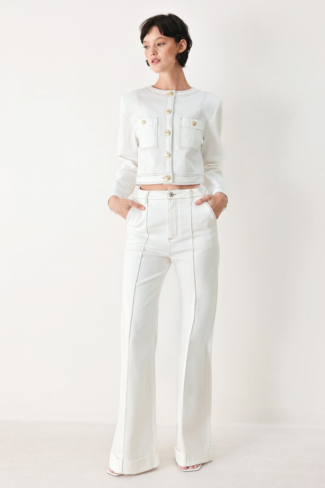 FIFTH STREET WOVEN CROP JACKET