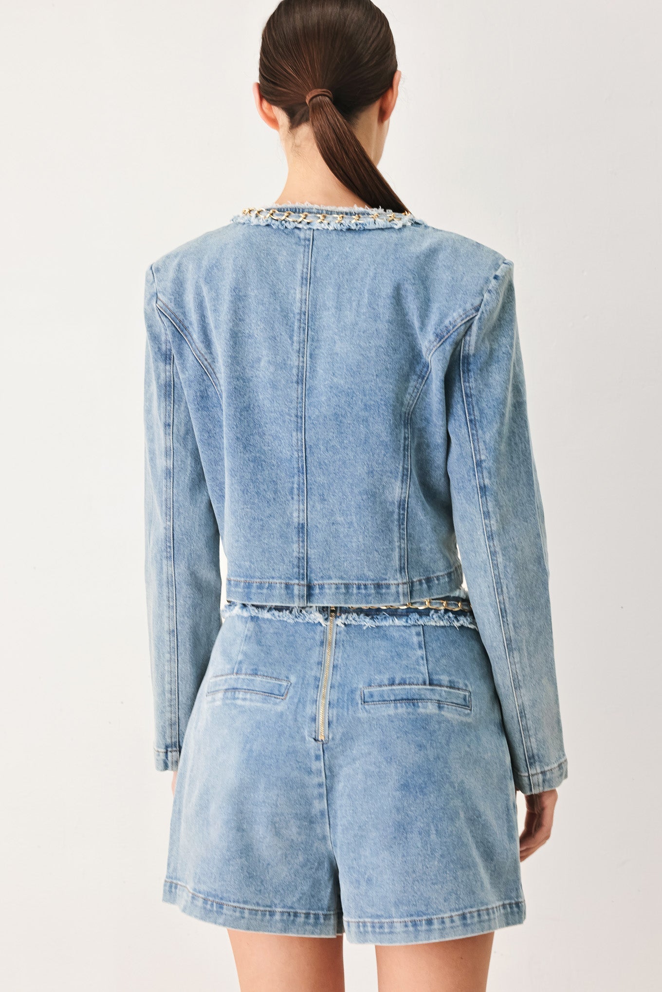 SKYWARD LINKED DENIM CROP JACKET