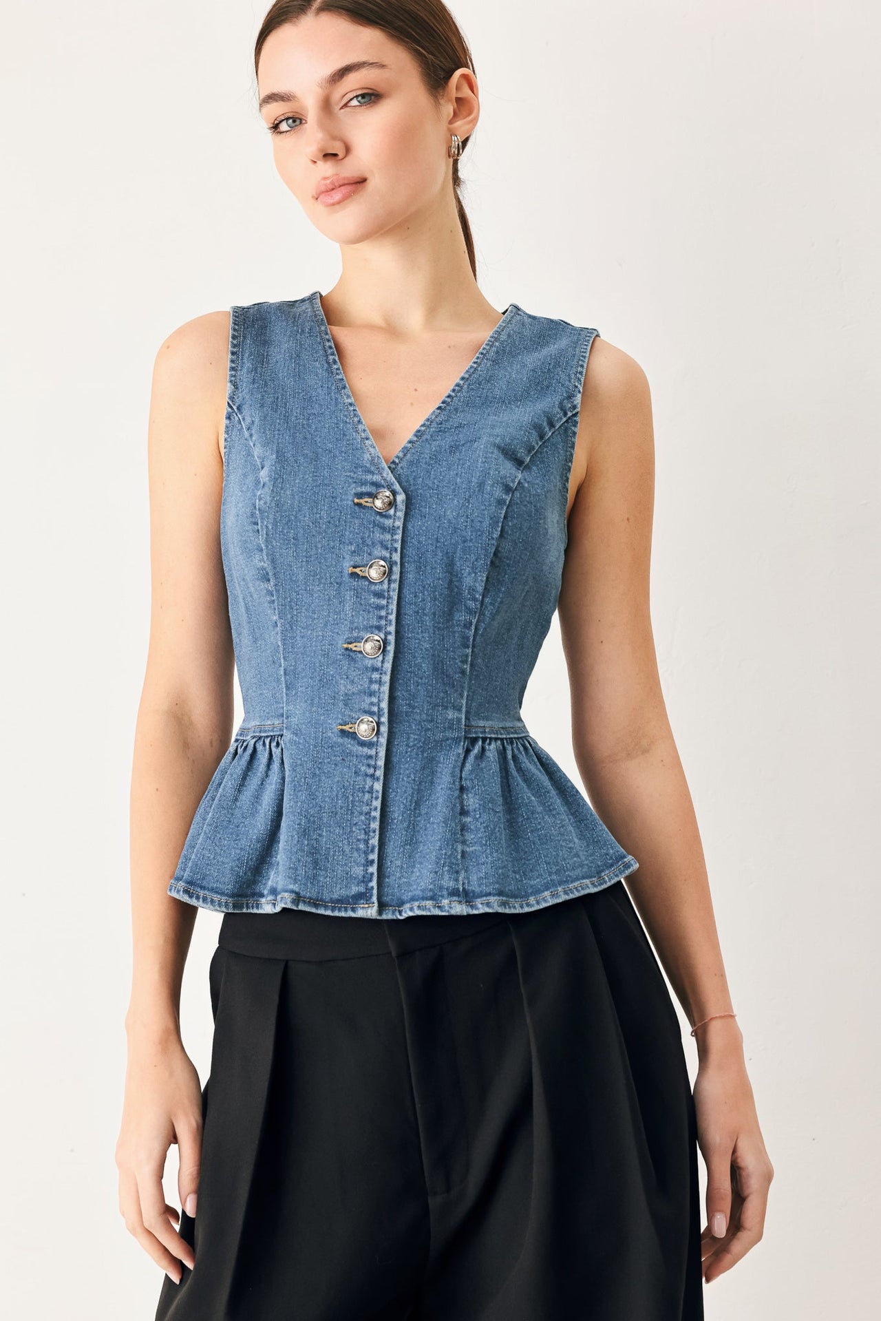 POLISHED DENIM VEST