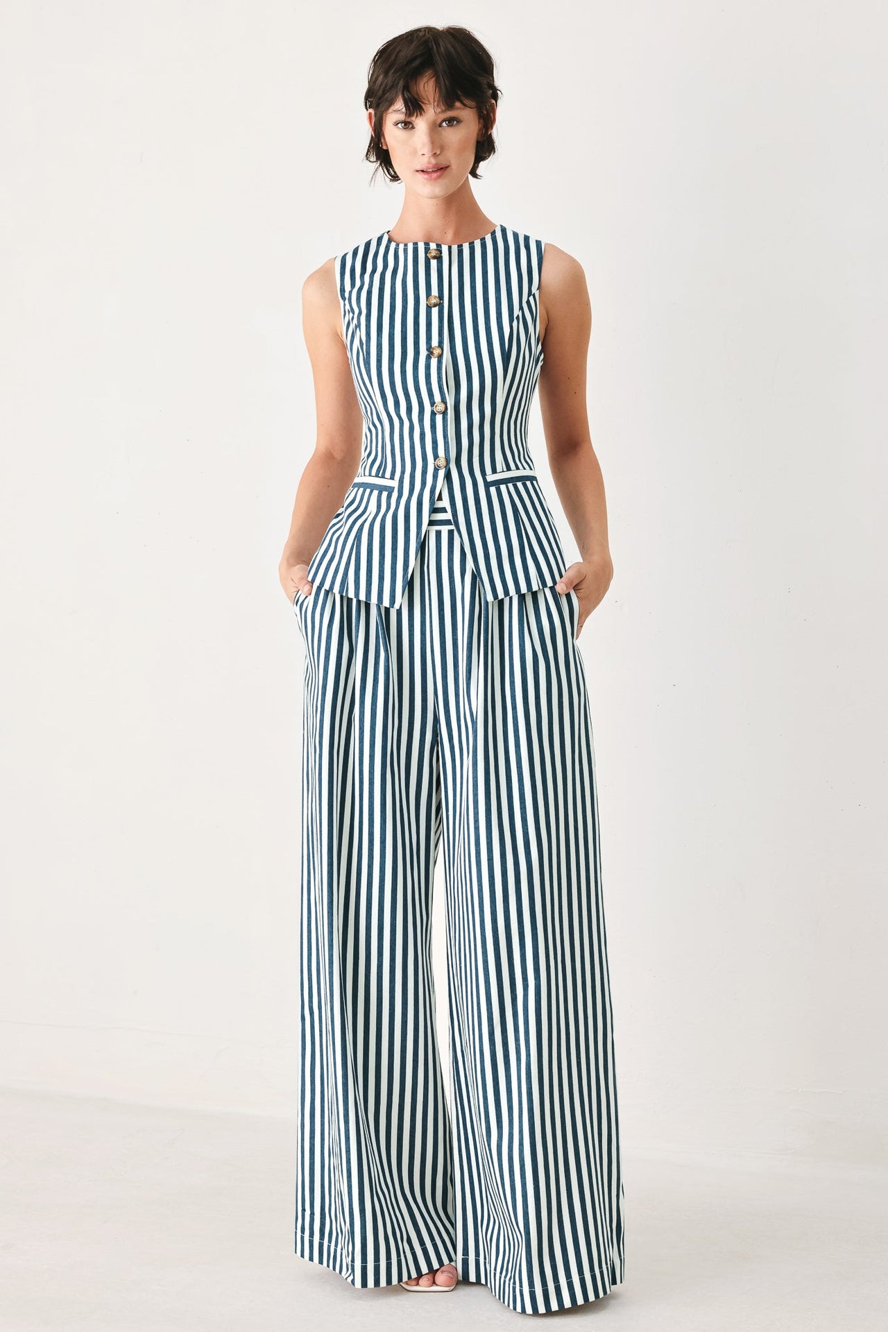 PORTSIDE STRIPE WOVEN VEST