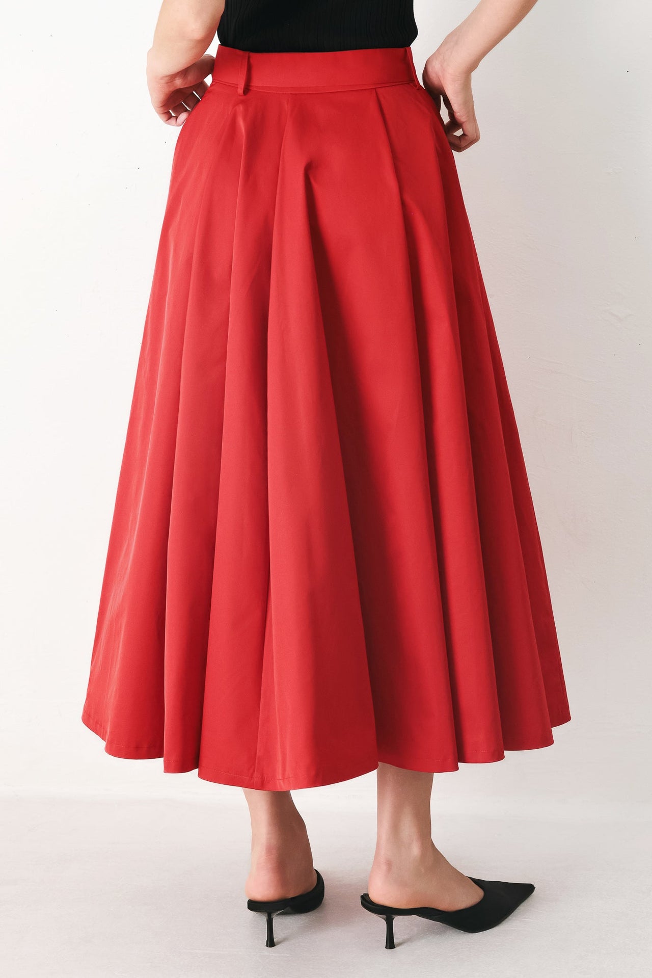 ROUGE ALLURE WOVEN FULL MIDI SKIRT