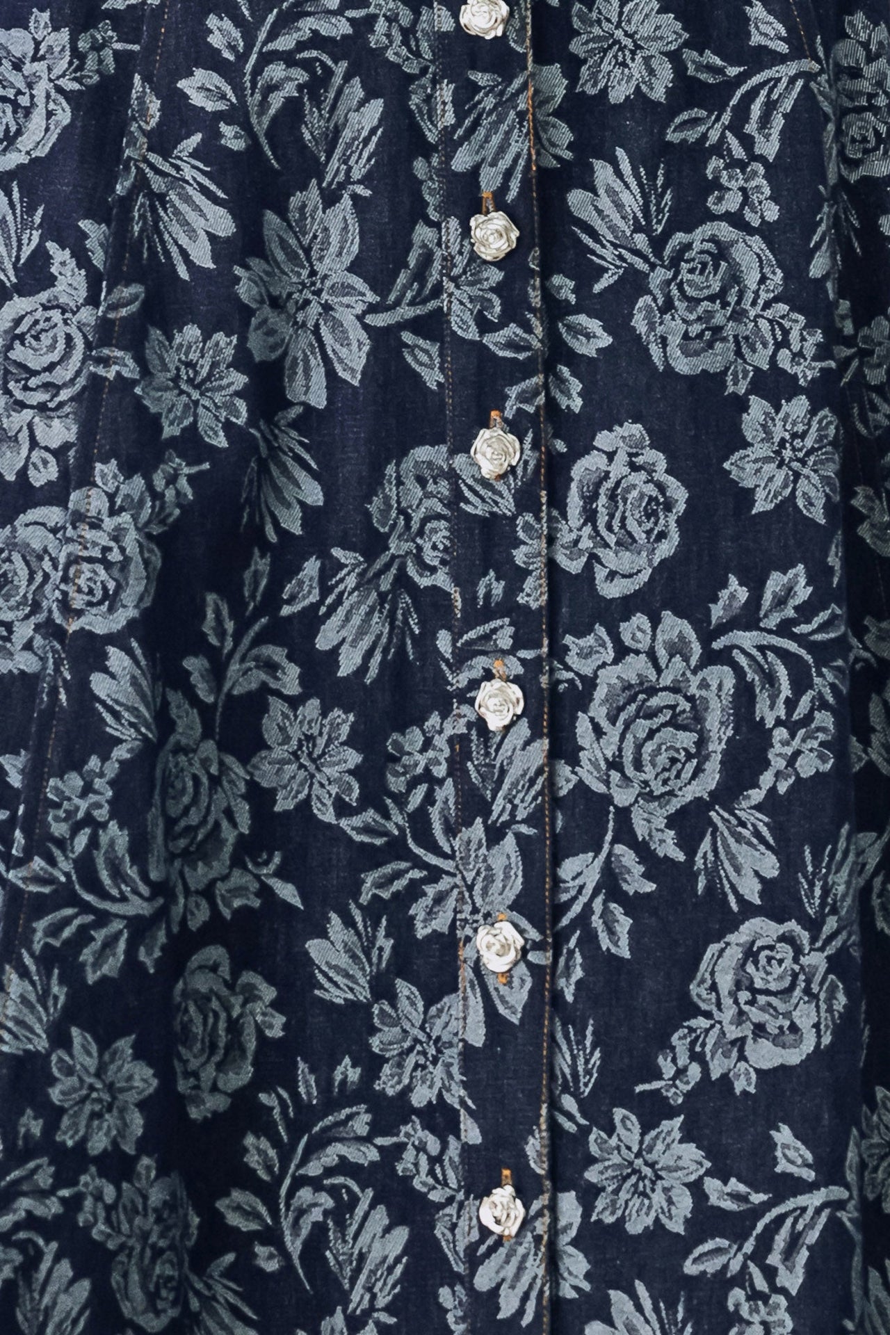 ROSETTE FLORAL WOVEN JACQUARD FULL SKIRT