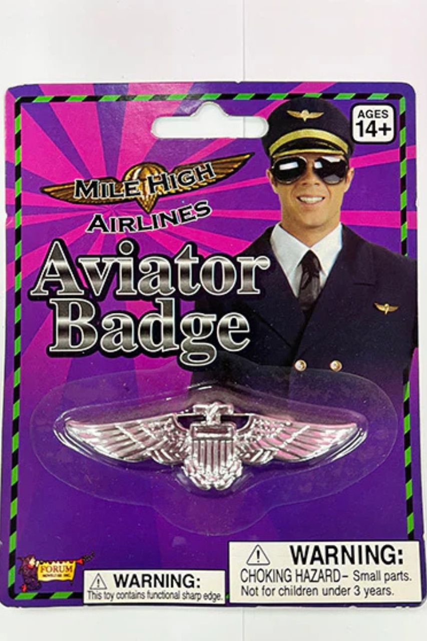 Aviator Silver Badge Costume Accessory
