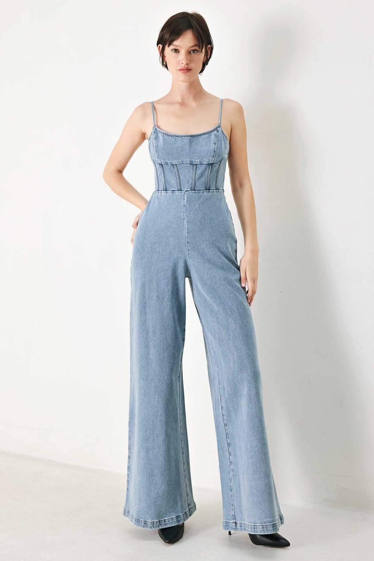 SKYLINE SWEETHEART DENIM JUMPSUIT