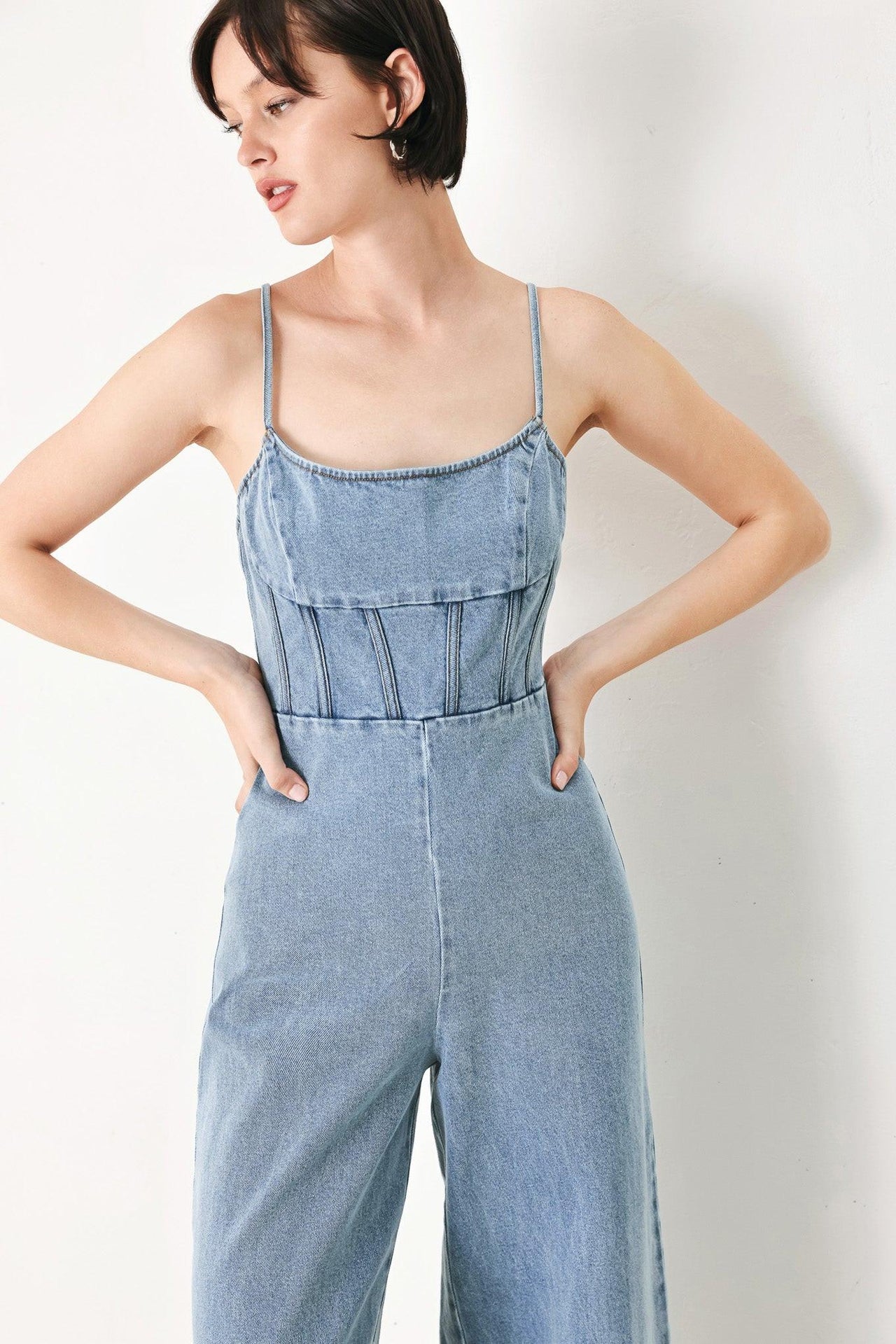 SKYLINE SWEETHEART DENIM JUMPSUIT